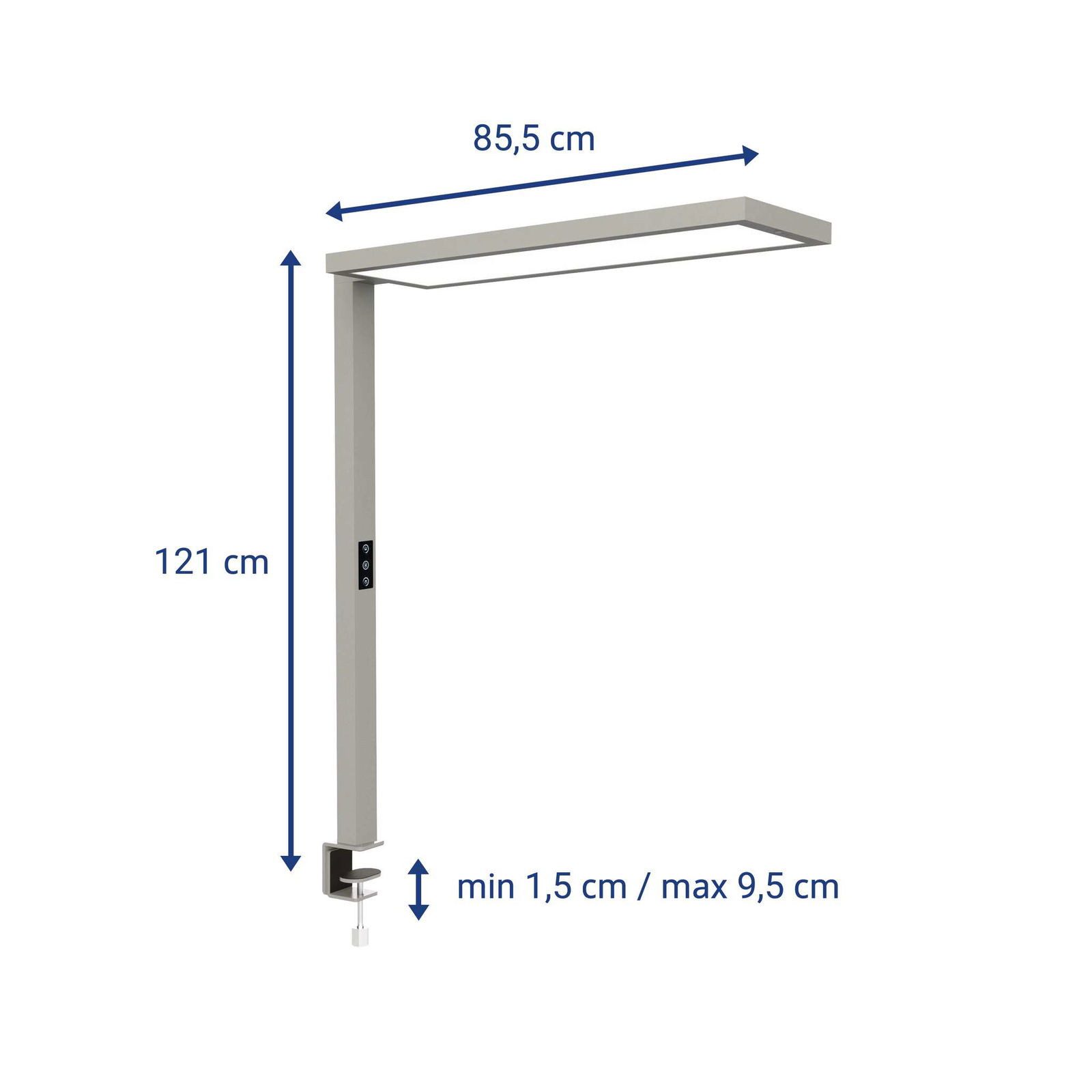 MAUL Stehlampe MAUL Tischaufbau Leuchte MAULsenja LED 2.700 - 5.700 K dimmbar Klemmfu, LED wechselbar