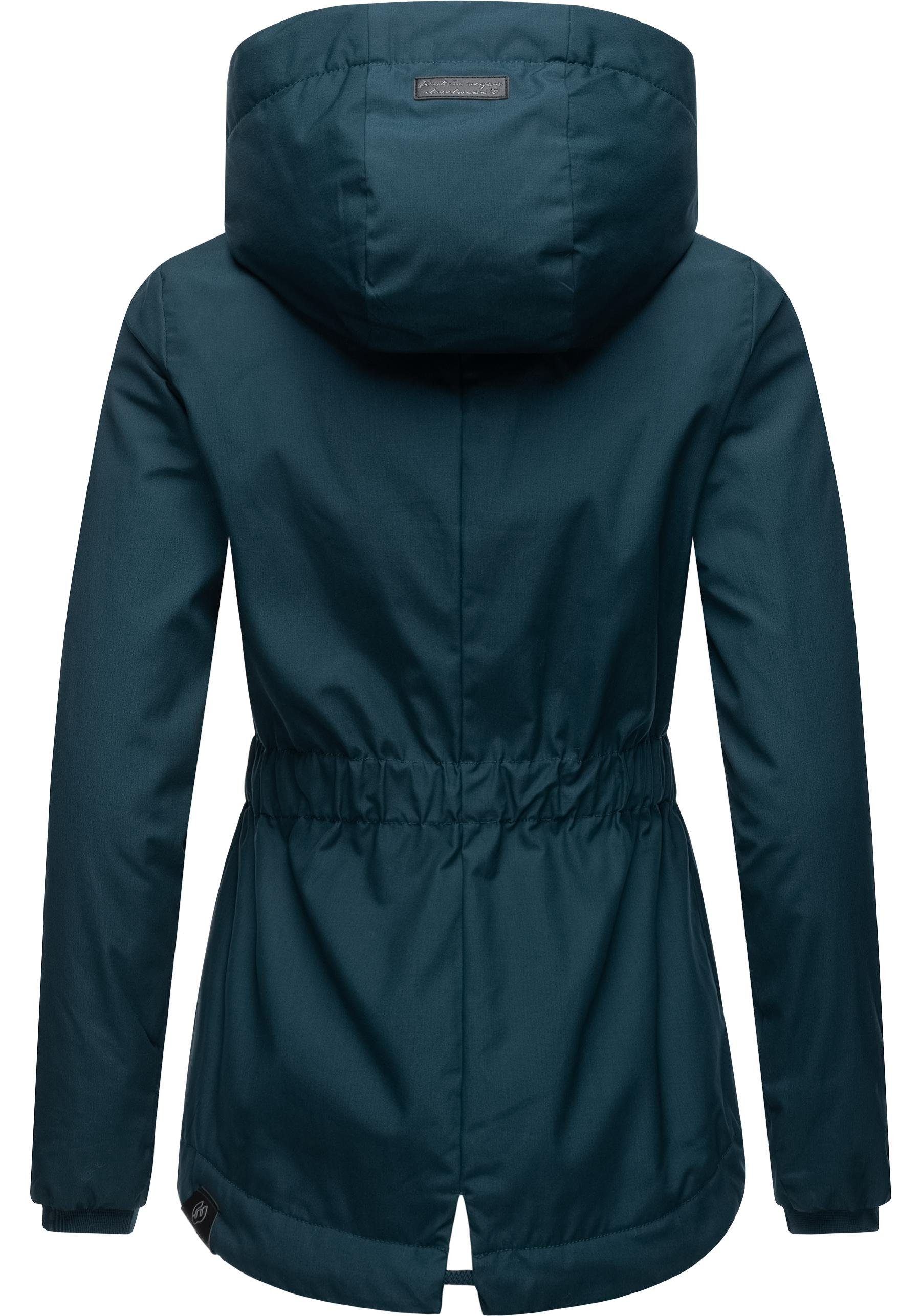 Ragwear Outdoorjacke Varvarra stylische Übergangsjacke mit großer Kapuze