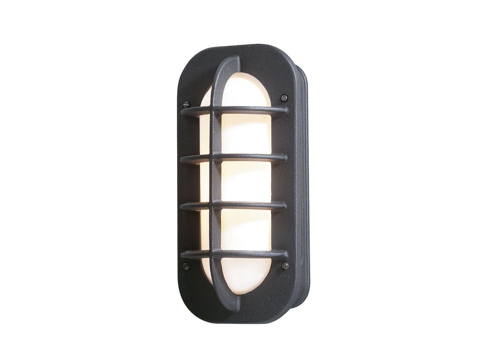 KONSTSMIDE LED Außen-Wandleuchte, LED wechselbar, Warmweiß, Fassadenbeleuchtung Hauswand, Kellerleuchte Schwarz, Höhe 36cm