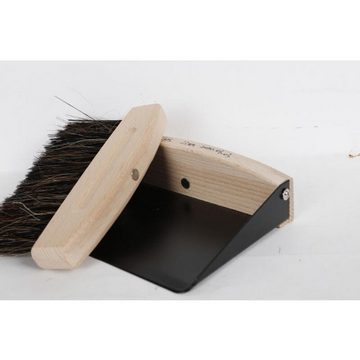 BURI Straßenbesen 8x Mini Handfeger & Kehrblech Set Metall Holz Pferdeborsten Schaufel Besen