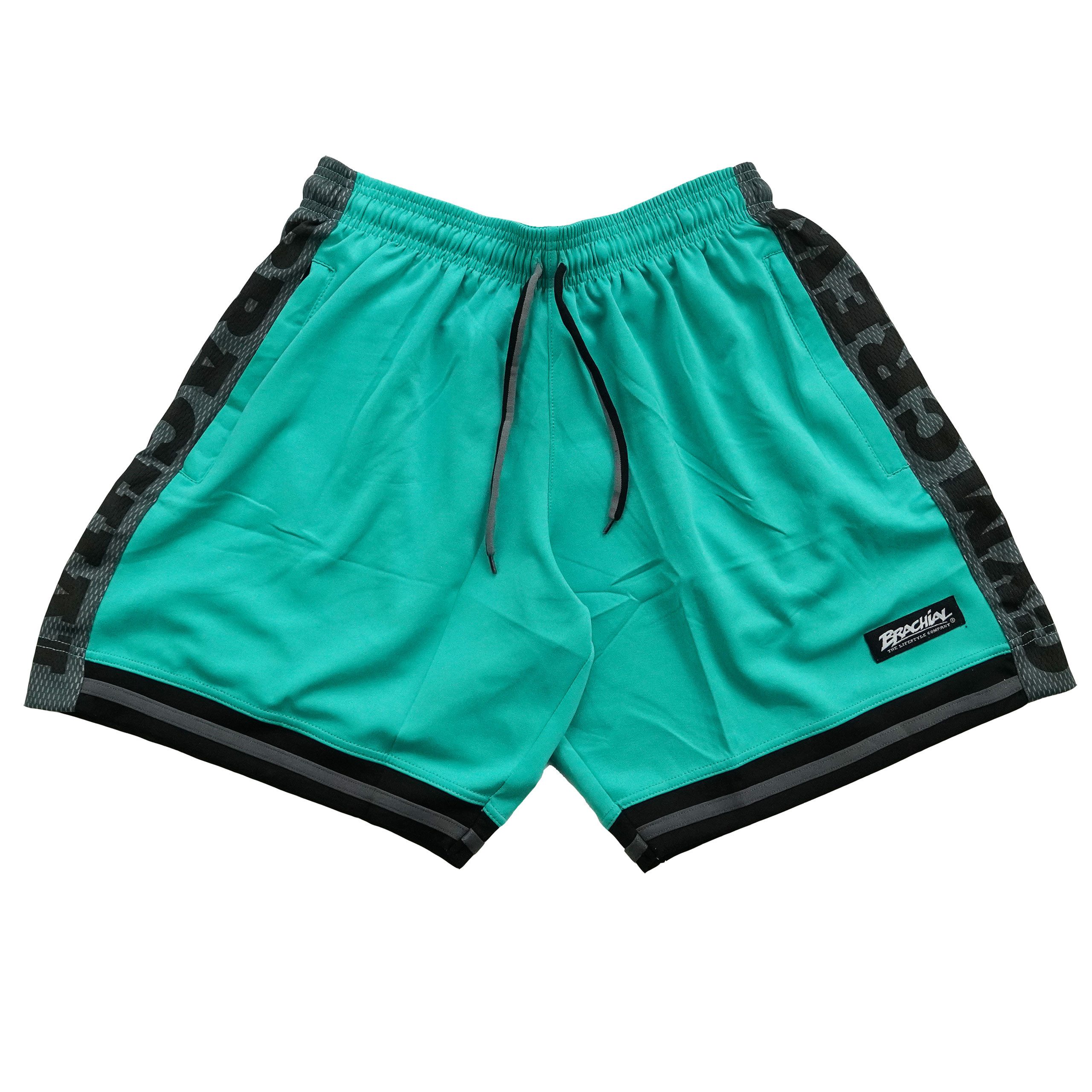 BRACHIAL THE LIFESTYLE COMPANY Trainingsshorts Brachial Short "Colors" grün/grau