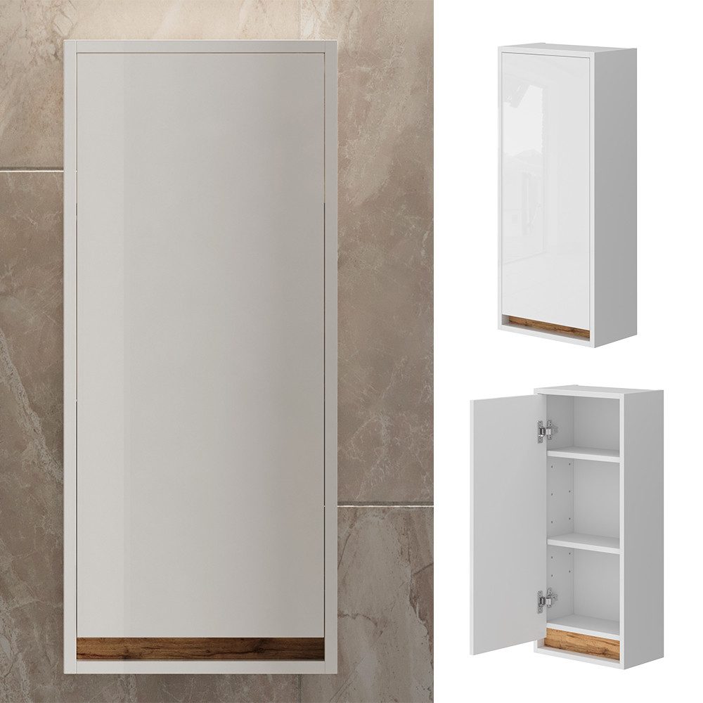 Vicco Hängeschrank Detmold, Weiß Hochglanz/Goldkraft Eiche, günstig online kaufen
