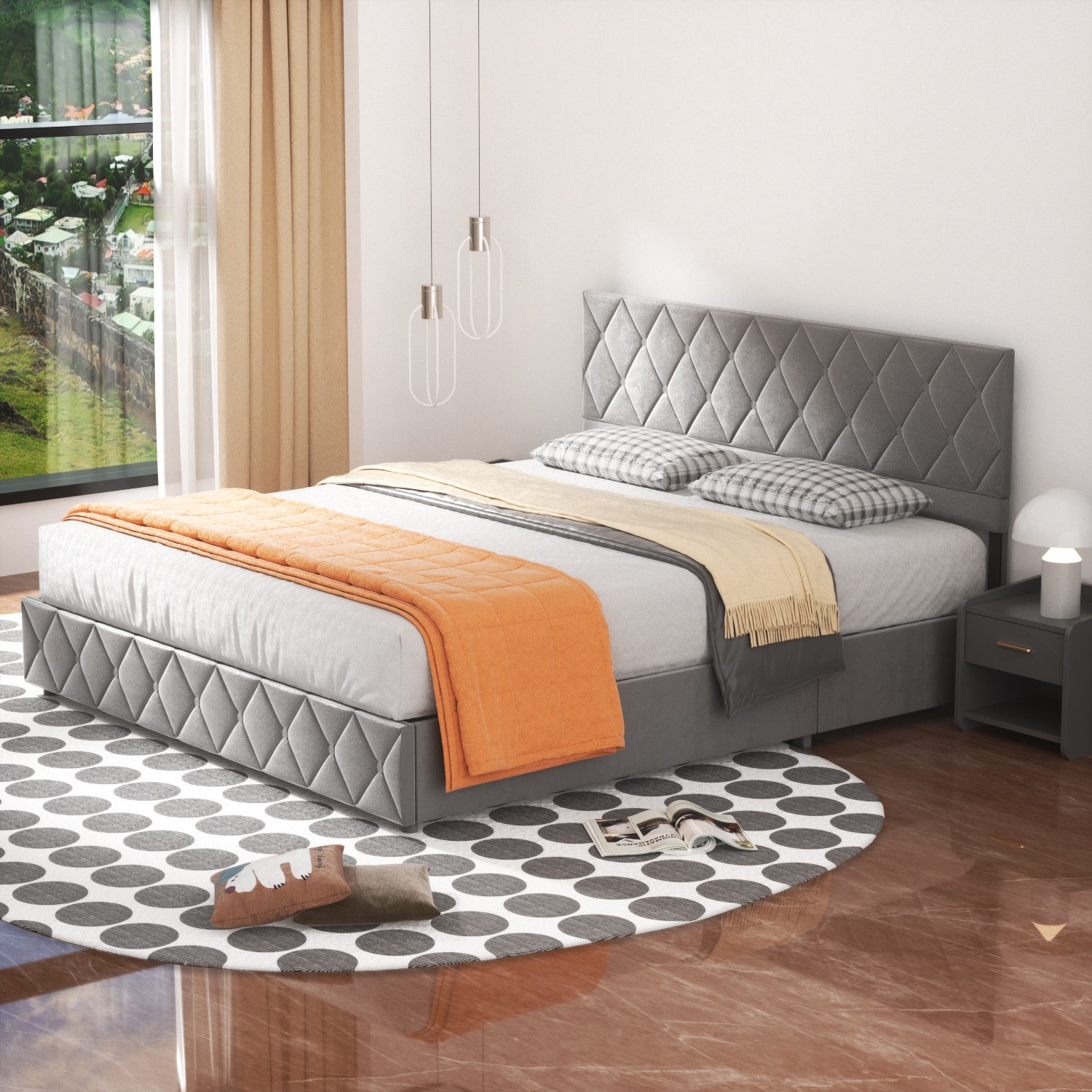 OKWISH Polsterbett Stauraumbett Funktionsbett (Strapazierfähig und günstig online kaufen