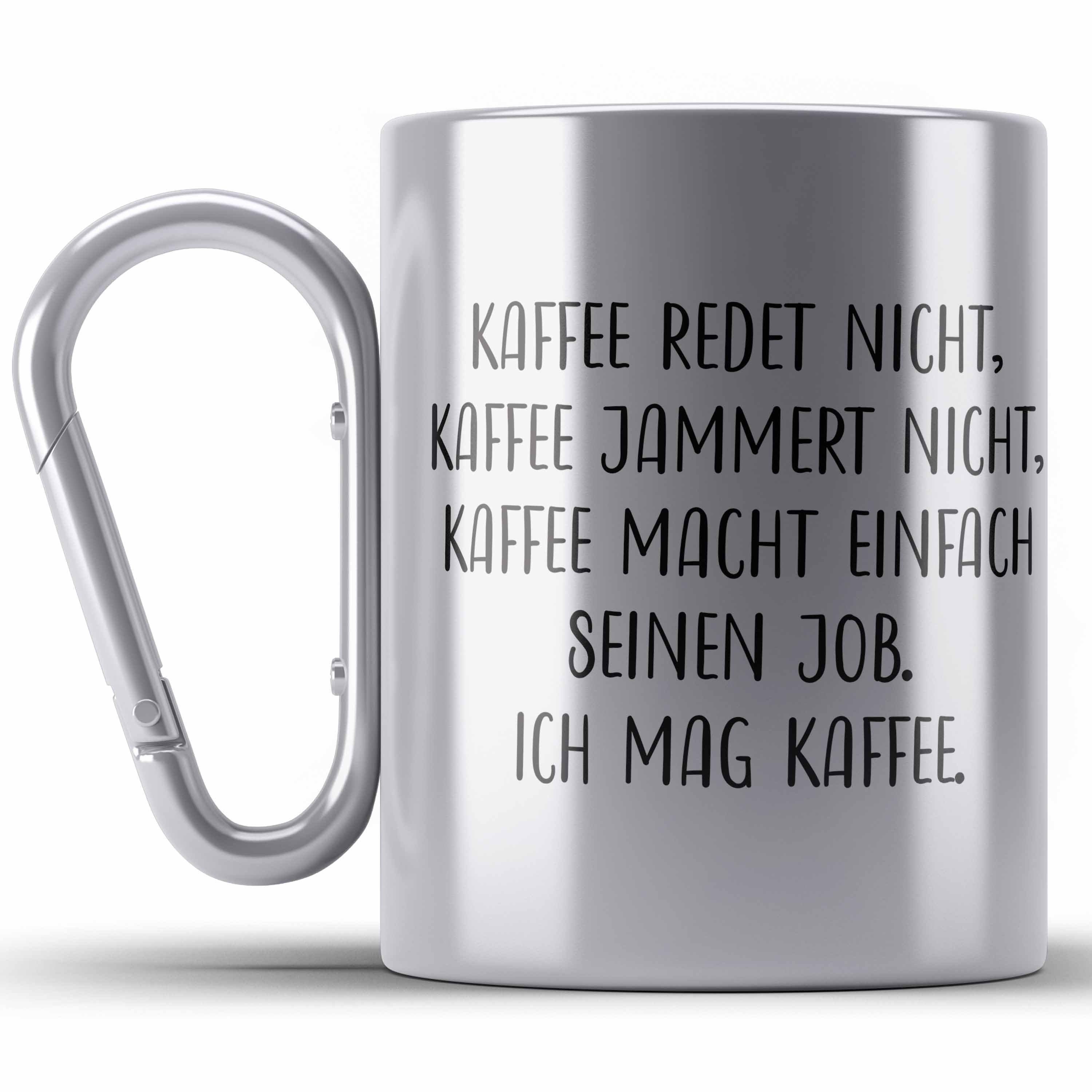 Trendation Thermotasse Kaffee Kolle Lustige Jammert Nicht Geschenk Edelstahl mit Tasse Spruch Silber