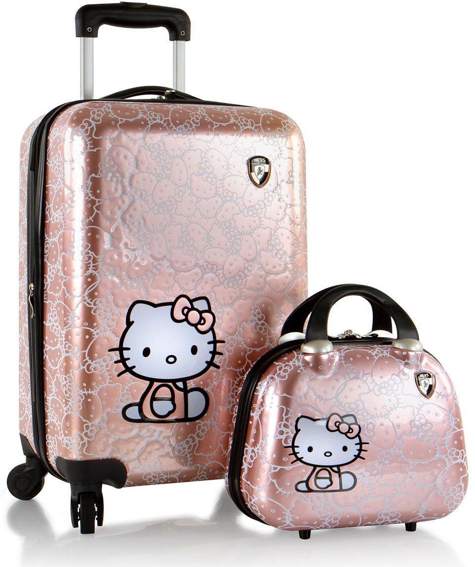 Heys Kinderkoffer Kinderreiseset Hello Kitty roségold, 4 Rollen, Heys x Joachim Llambi Kindertrolley Handgepäck-Koffer