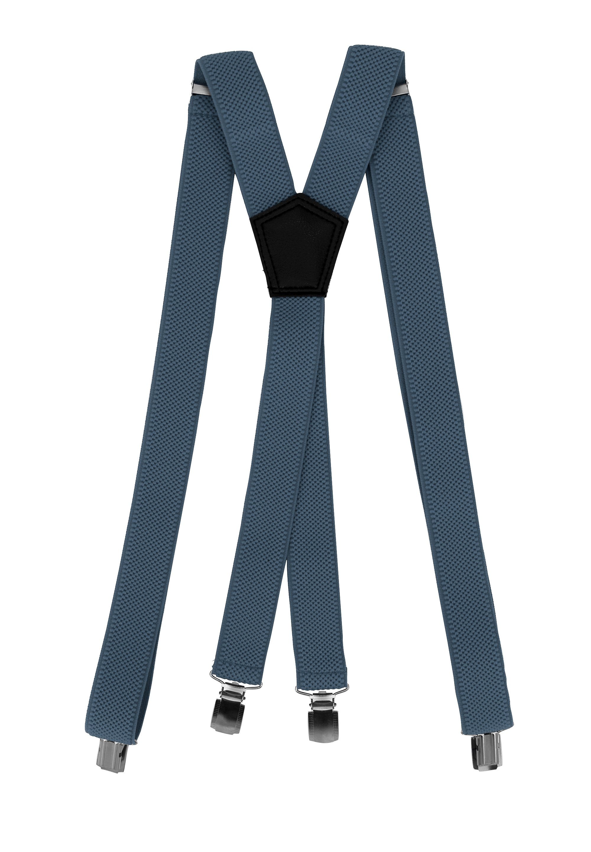 Fabio Farini Hosenträger Schmales Y-Design mit 2,5cm Breite verstellbar mit extra starken Clipverschluss, Hellblau