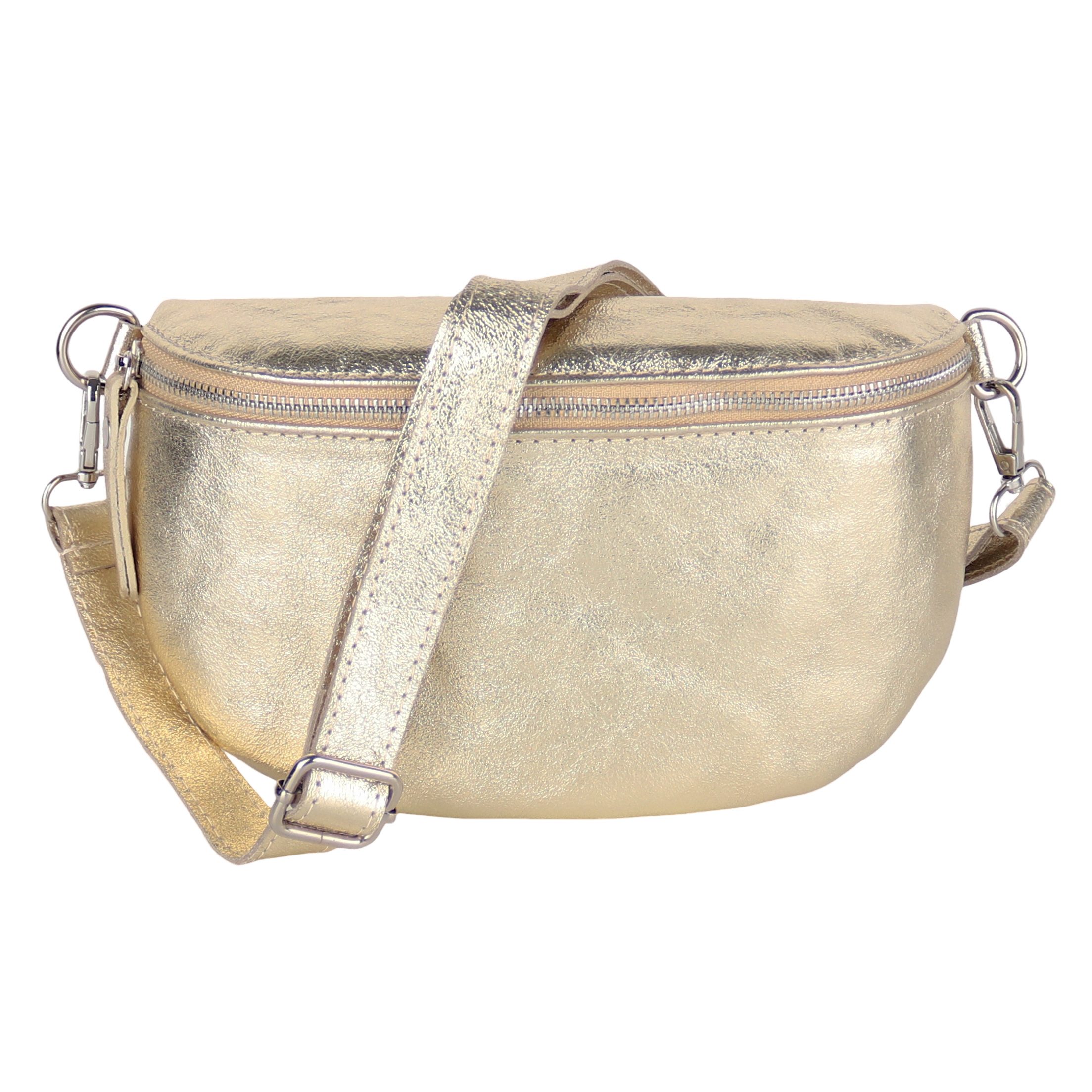 Bauchtasche Damen, Echtleder, Leder, Made in Italy, Umhängetasche, Brusttasche