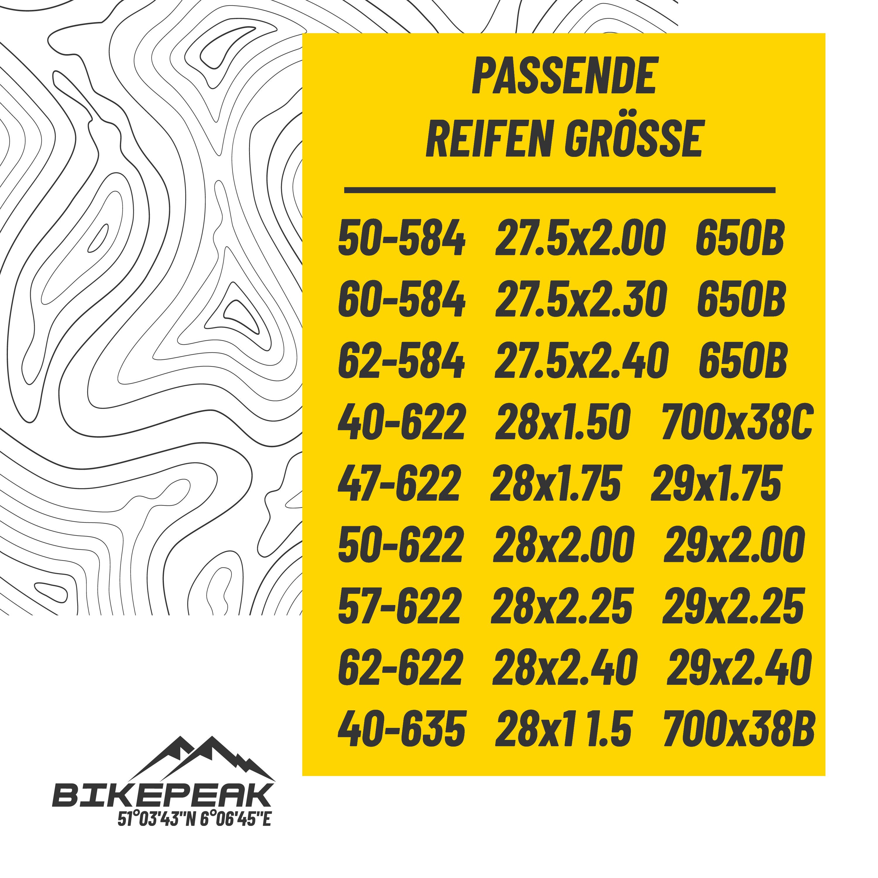 BikePeak Fahrradschlauch BikePeak 2x Fahrradschlauch Everäst MTB 29 Zoll SV 40/62-584/635 Set