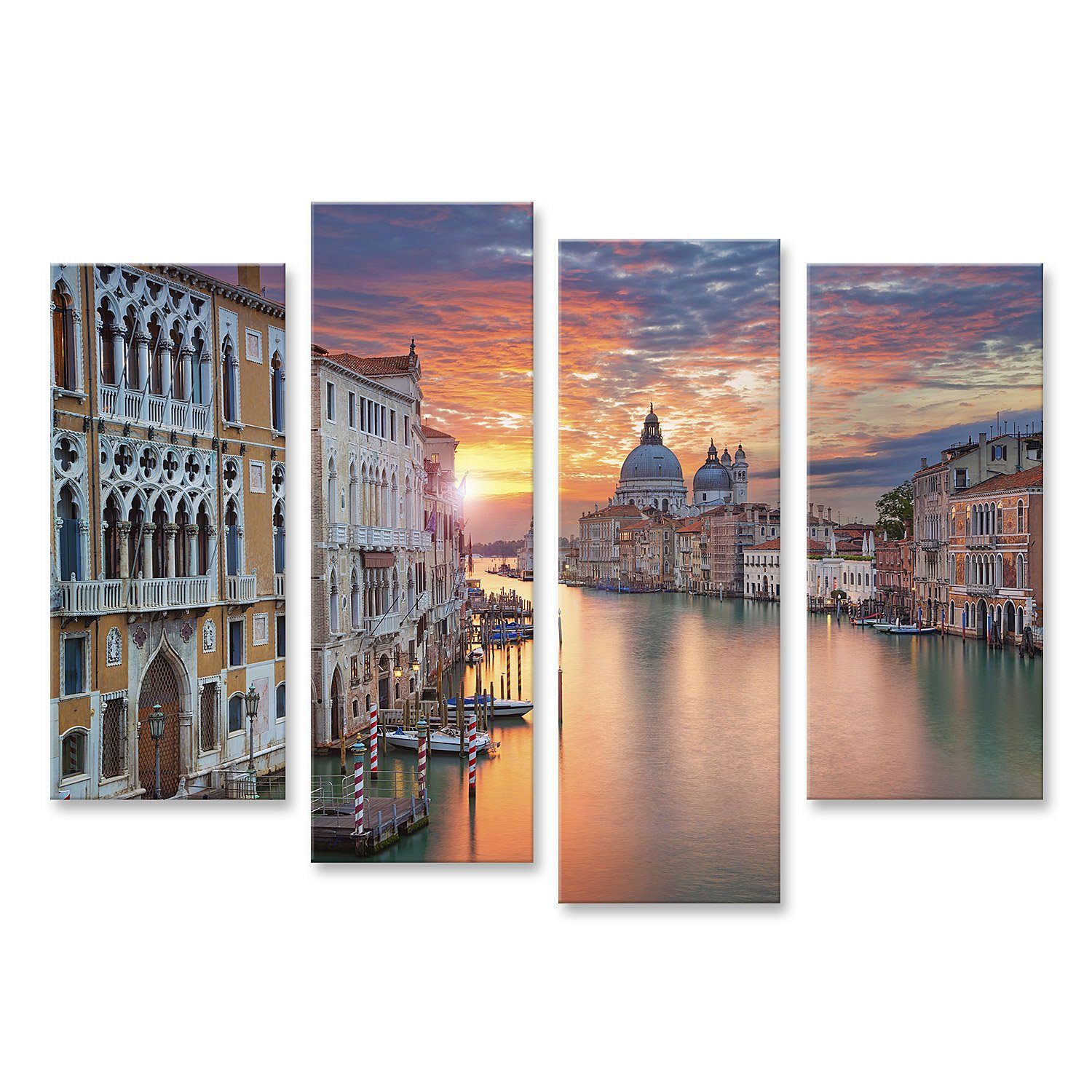 Leinwandbild Bild auf Leinwand Venedig Canale Grand im Sonnenlicht Wandbild Leinwan
