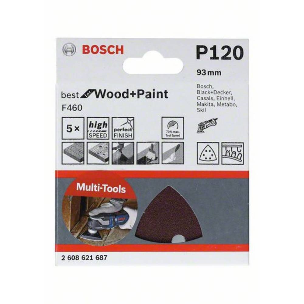 BOSCH Schleifpapier Schleifblatt F460 Best for Wood and Paint, 93 mm