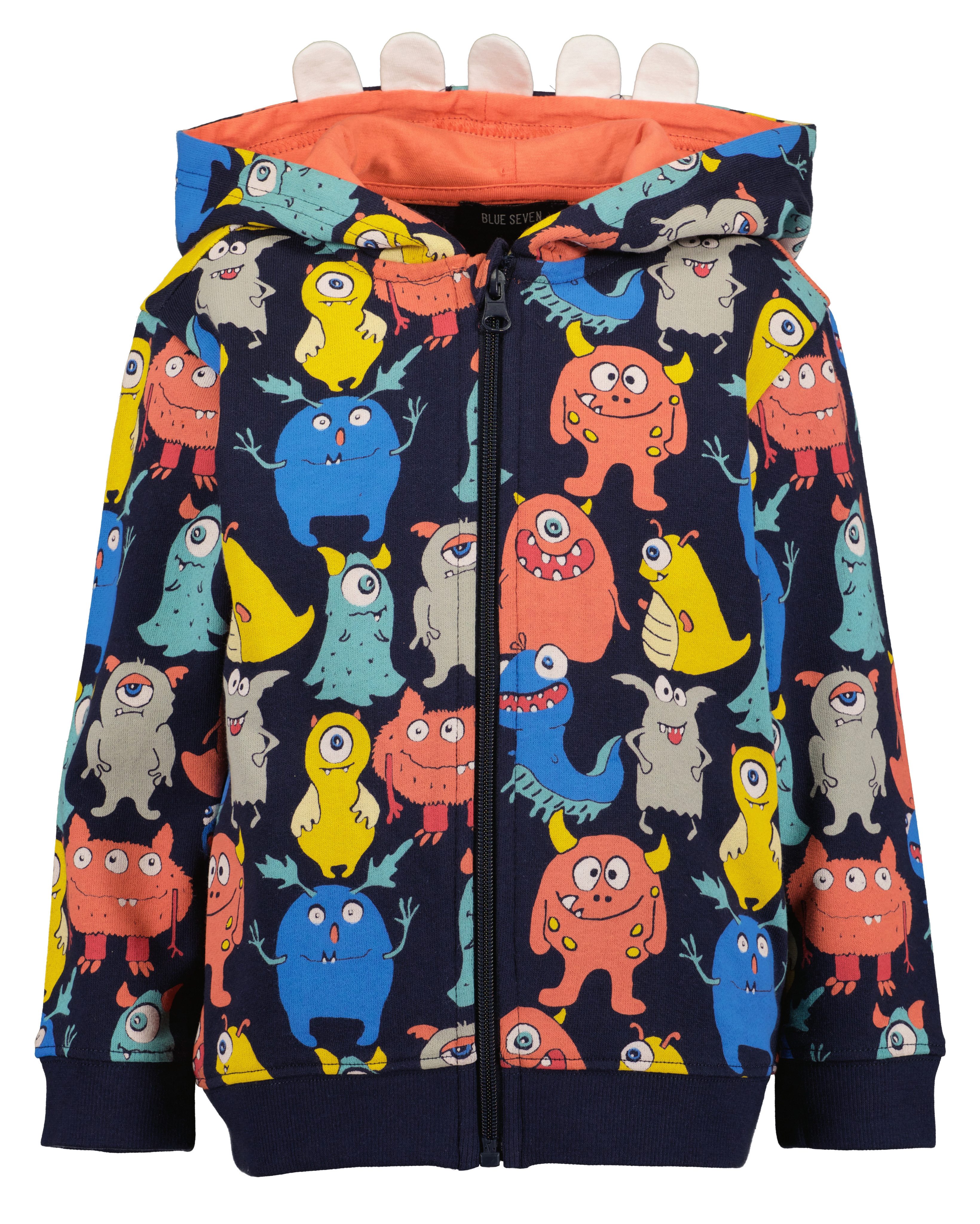 Blue Seven Kapuzensweatjacke im Monster-Look