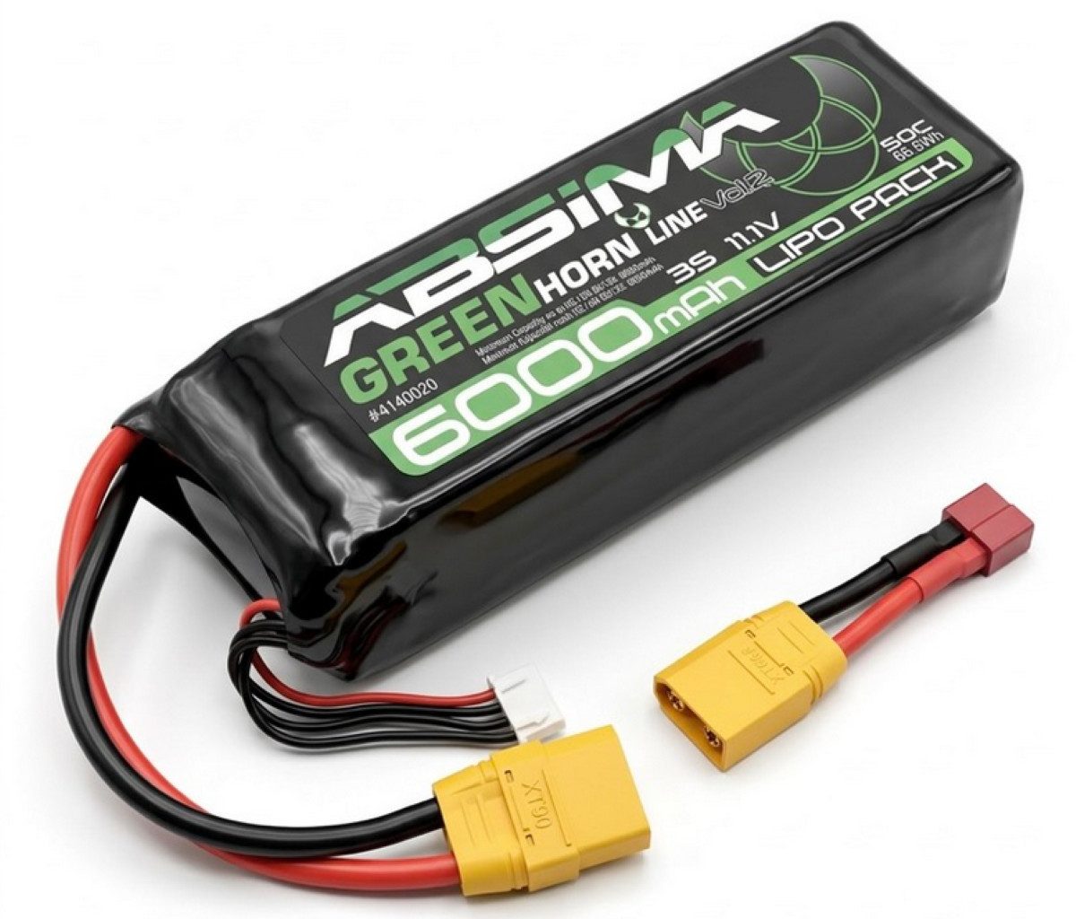 Absima 11,1 V 3S 6000 mAh LiPo-Akku Greenhorn XT90/T-Plug SoftCase 4140020 Akku