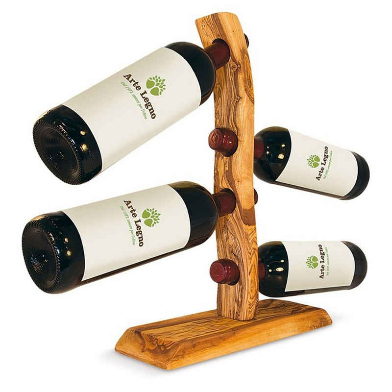 mitienda Weinregal Weinflaschenhalter aus Holz, 4 Flaschen