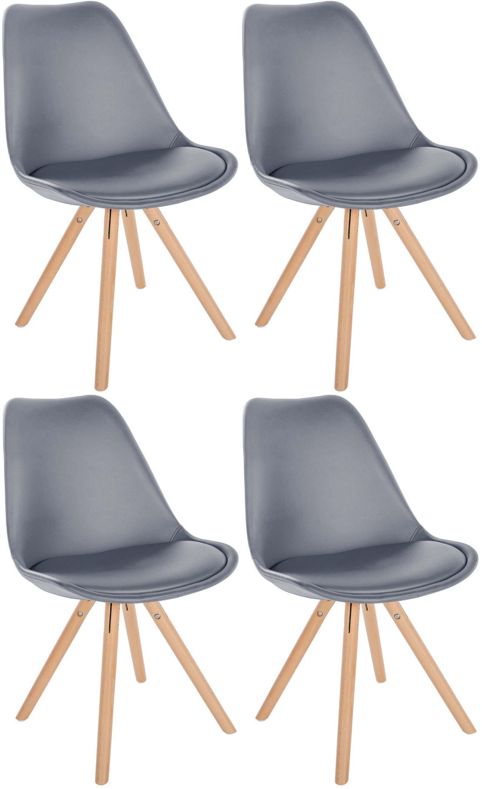 CLP Esszimmerstuhl Sofia Kunstleder (4er Set), gepolstert, Holzgestell