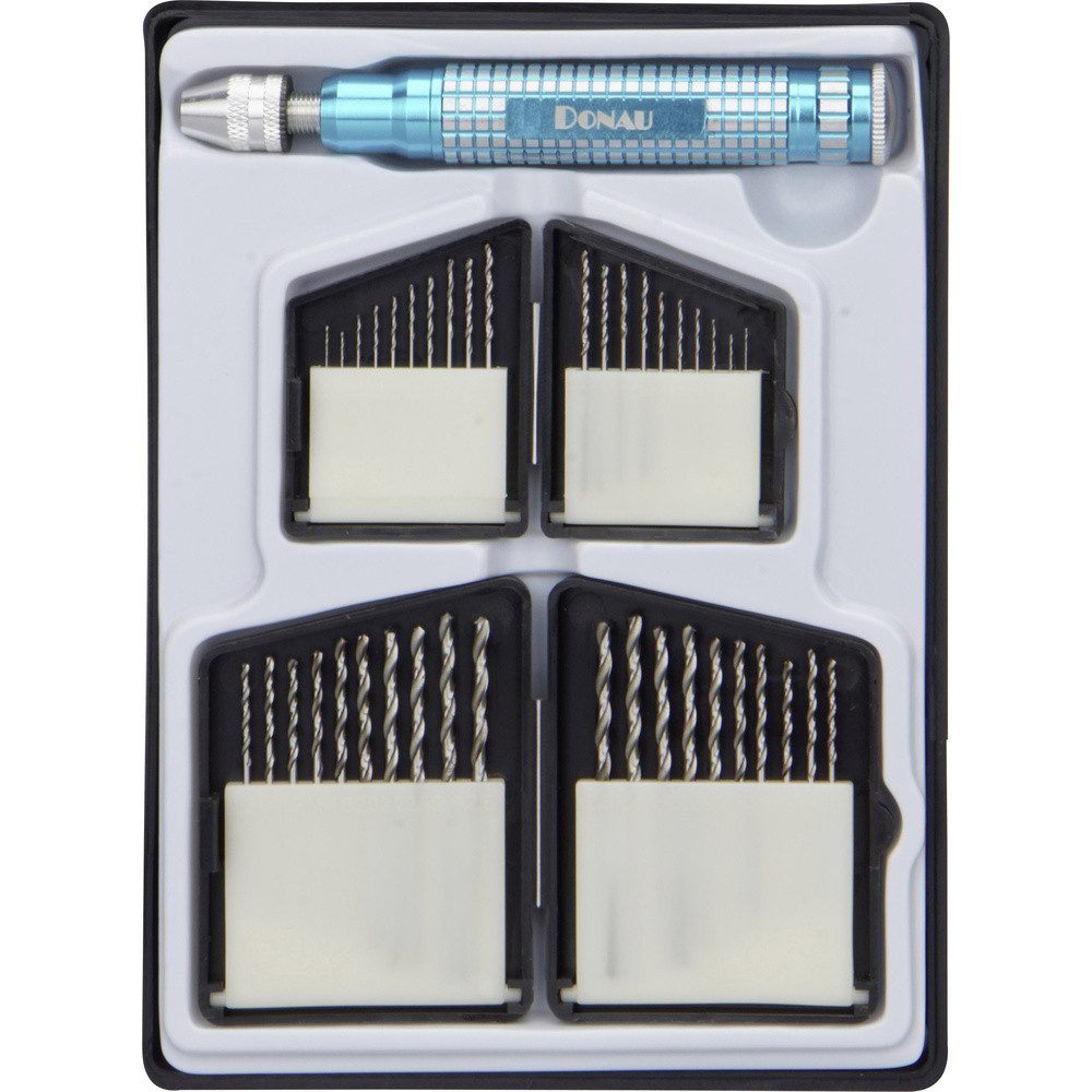 Donau Elektronik Metallbohrer Donau Elektronik HSS250 HSS Metall-Spiralbohrer-Set 0.3 mm, 0.4 mm, 0, inkl. Handhalter mit Schnellspannbohrfutter