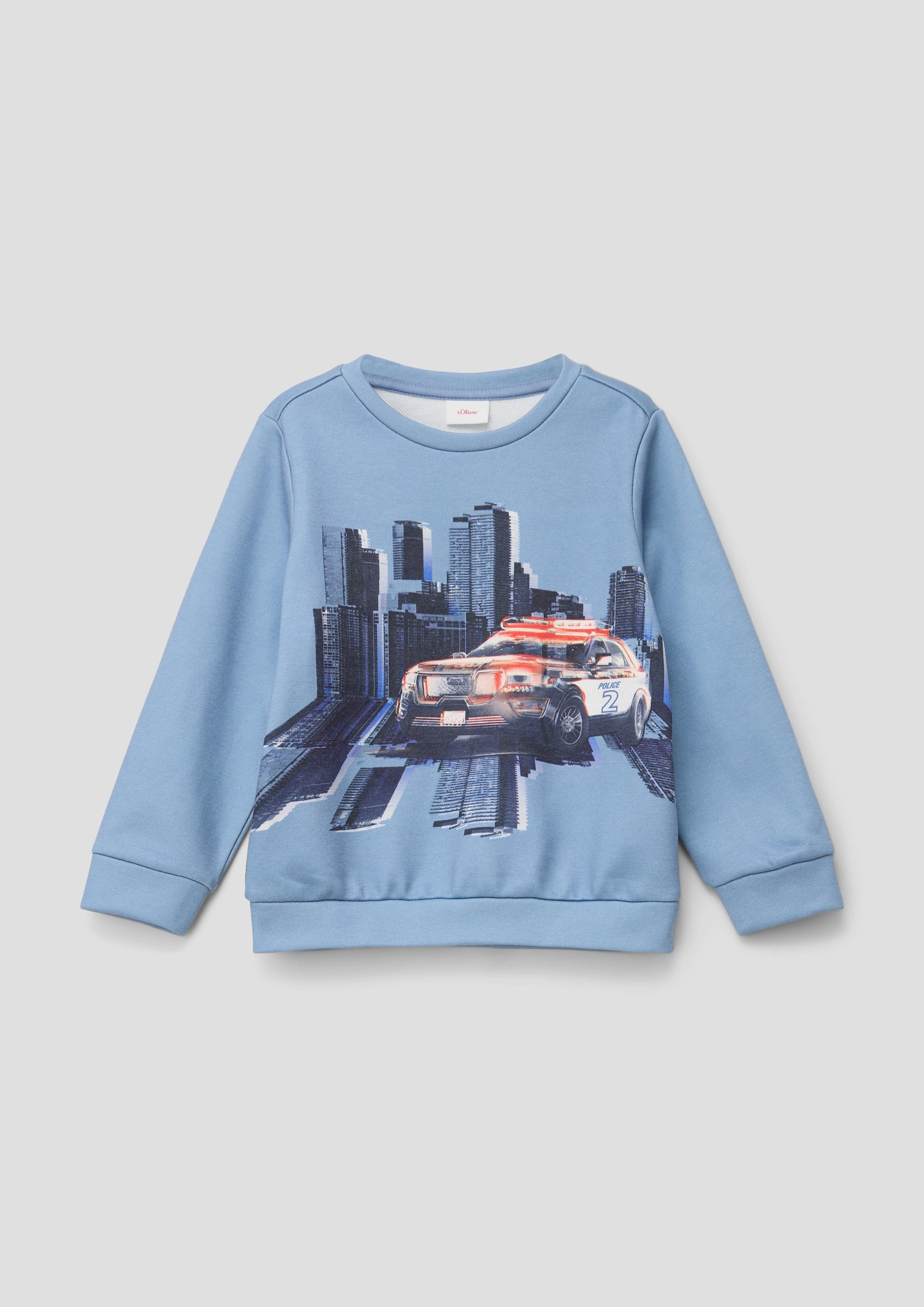 Sweatshirt Sweatshirt mit Print und Rippbündchen
