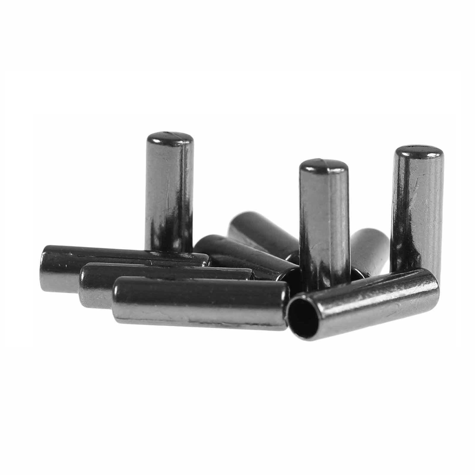 maDDma Knopf 10er Kordelenden Metall 5x17mm für 4mm Kordel, Schnur Endstück