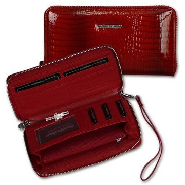 Jennifer Jones Clutch Jennifer Jones Damen Clutch RFID Schutz (Wristlet), Wristlet, Clutch, Portemonnaie Leder, rot ca. 19cm x ca. 10cm