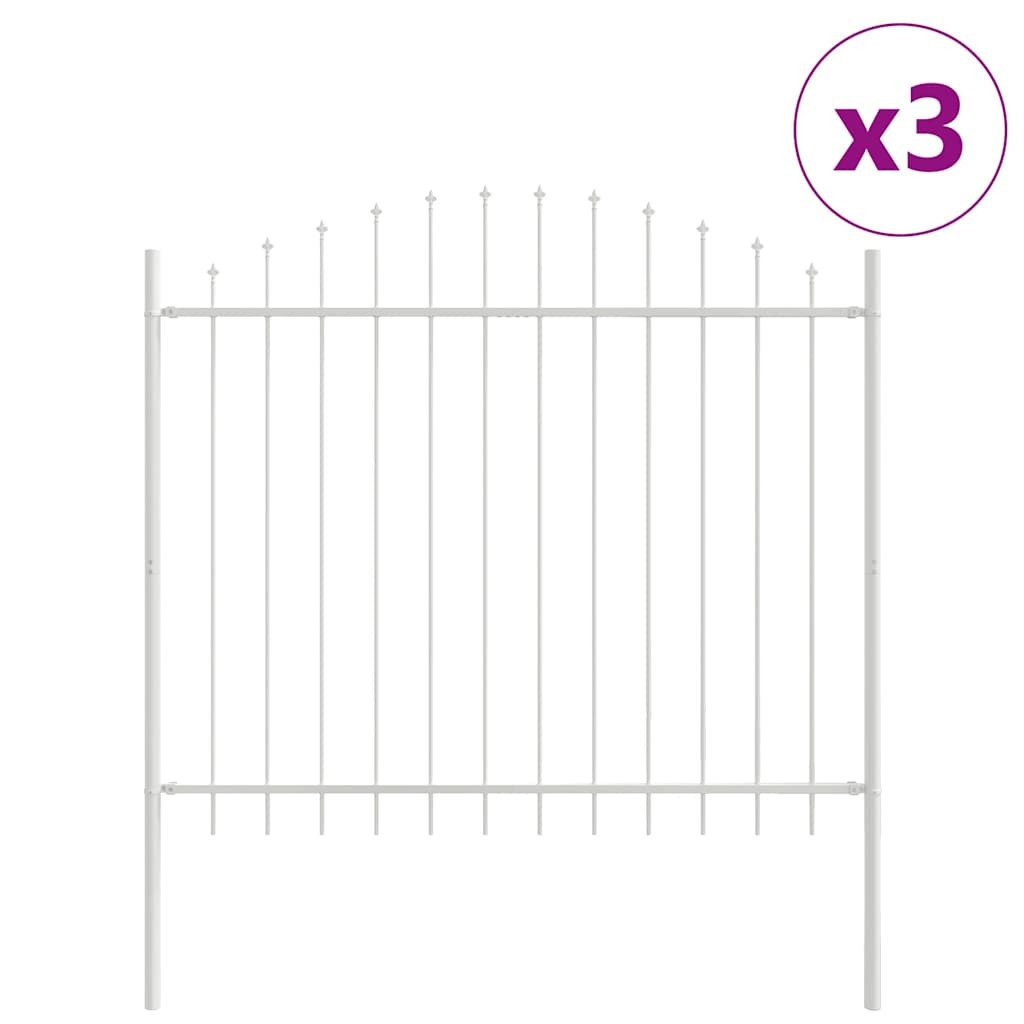 vidaXL Gartenzaun Gartenzaun WOERDEN 3 stk. 170 x 190 cm Weiß, (3-St)