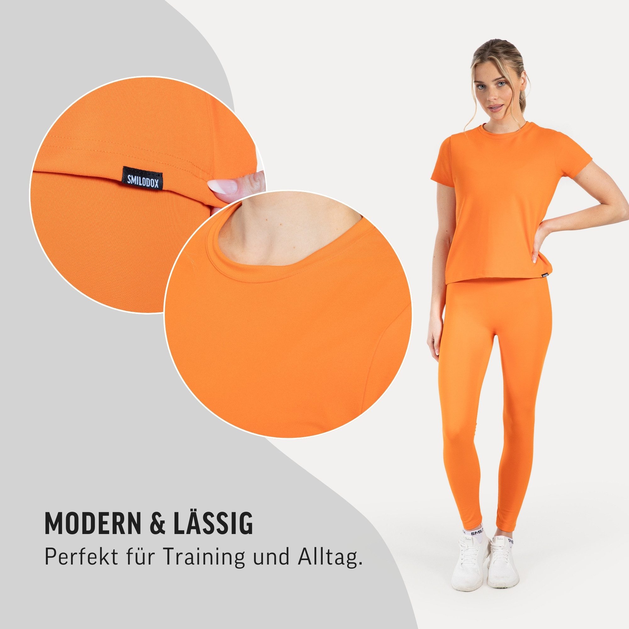 Smilodox T-Shirt Aurica, Locker geschnittenes Oversize Shirt, Kurzarm, 3D Rubber Print Leichtes Material, Hoher Komfort Yoga Alltag sportliche Aktivitäten