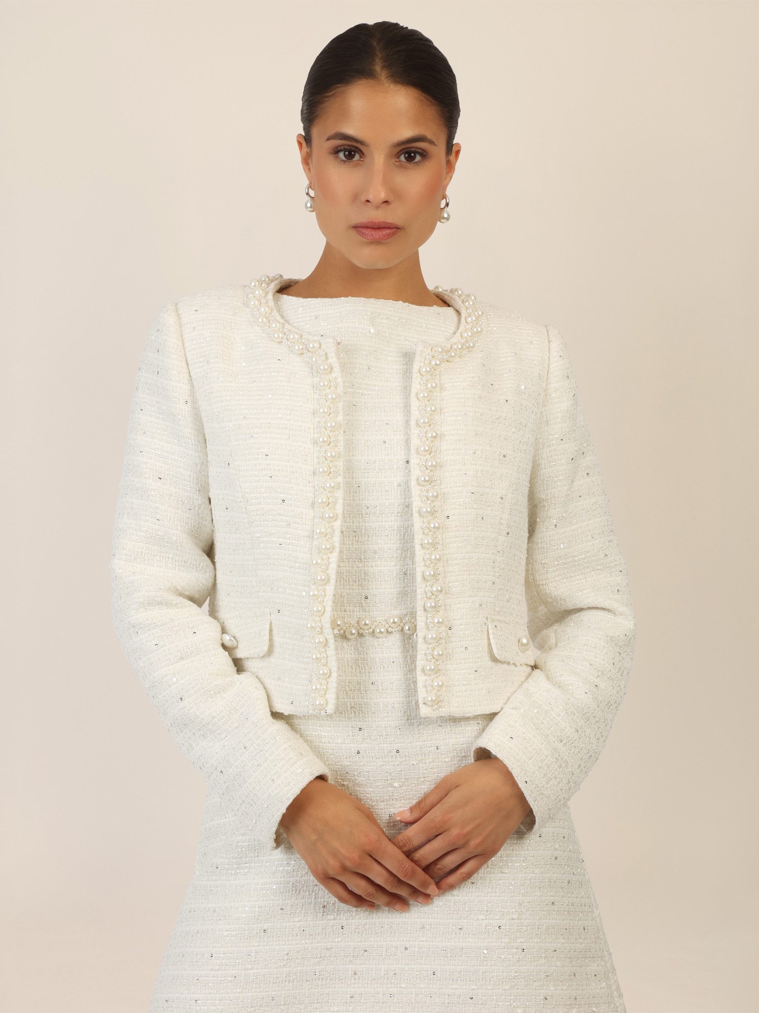 Apart Jackenblazer mit kleinen, eingewebten, silberfarbenen Pailletten günstig online kaufen