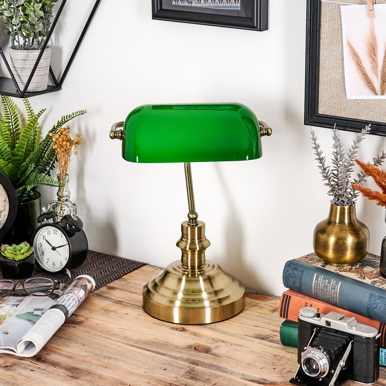 hofstein Tischleuchte Tischlampe aus Metall/Glas in günstig online kaufen