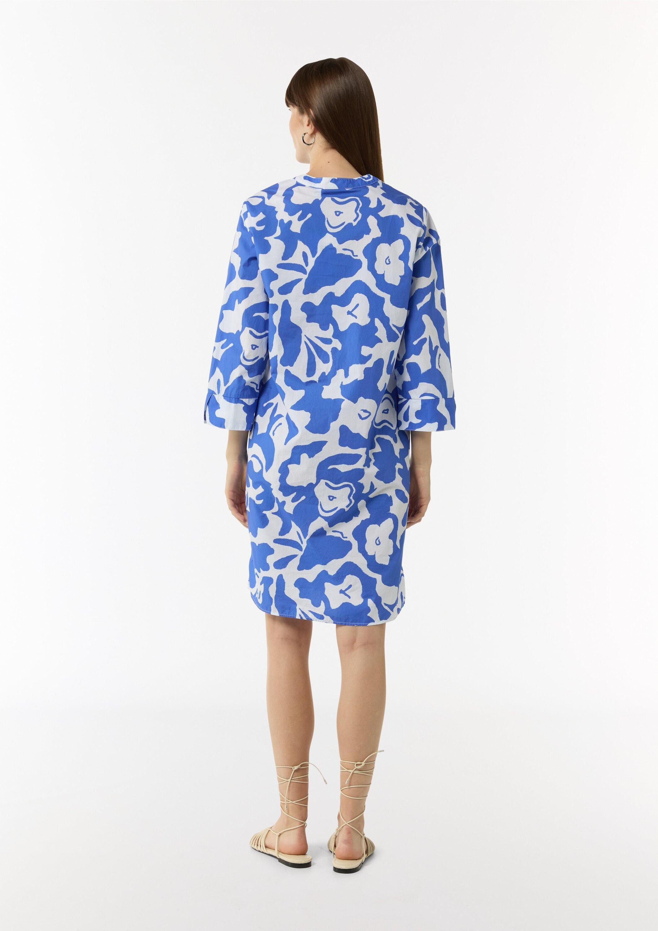 comma Minikleid Kleid Kleid mit Tunika-Ausschnitt und All-over-Print