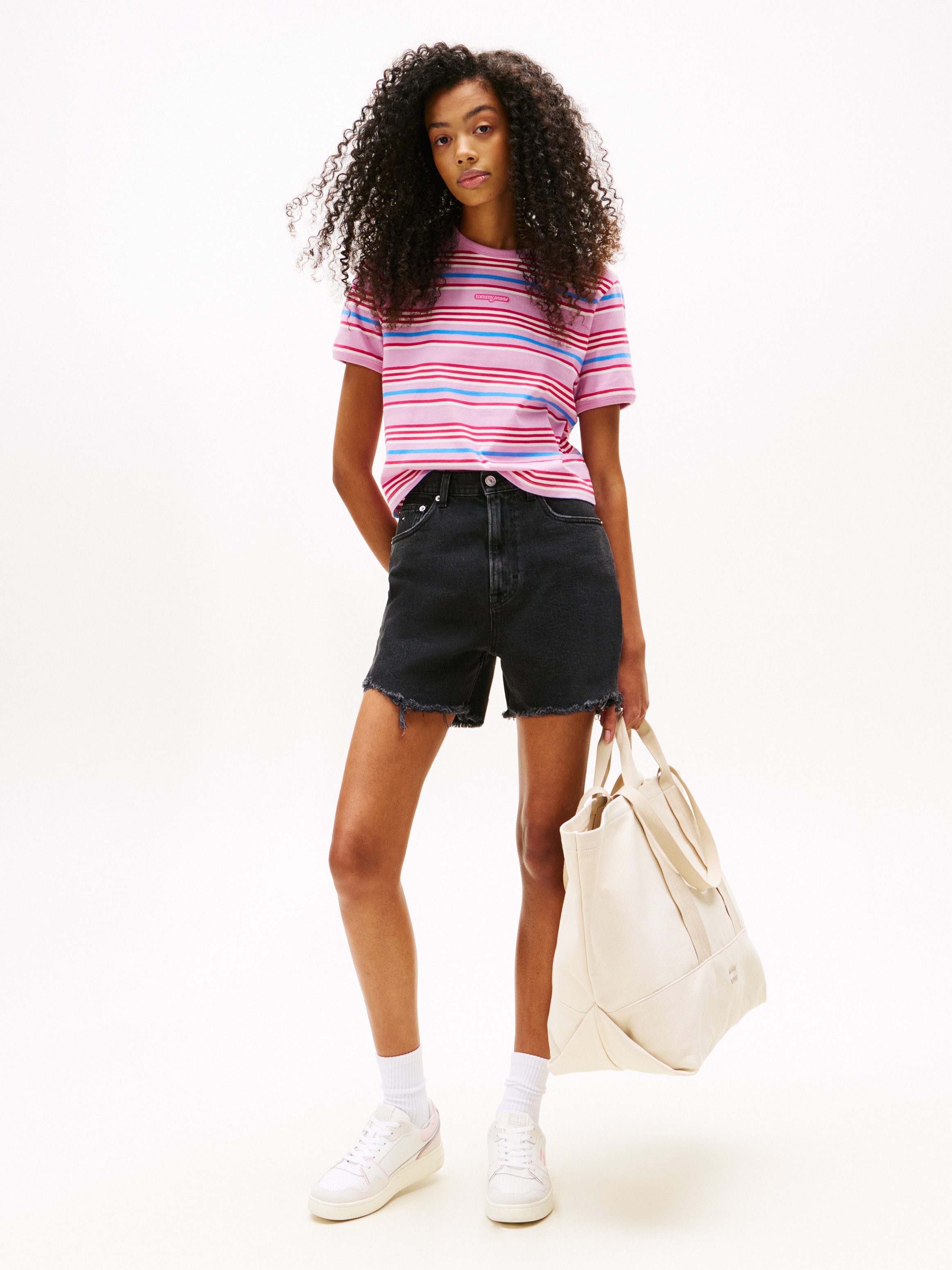 Tommy Jeans Kurzarmshirt TJW REG SH SCRIPT STRIPE TEE günstig online kaufen