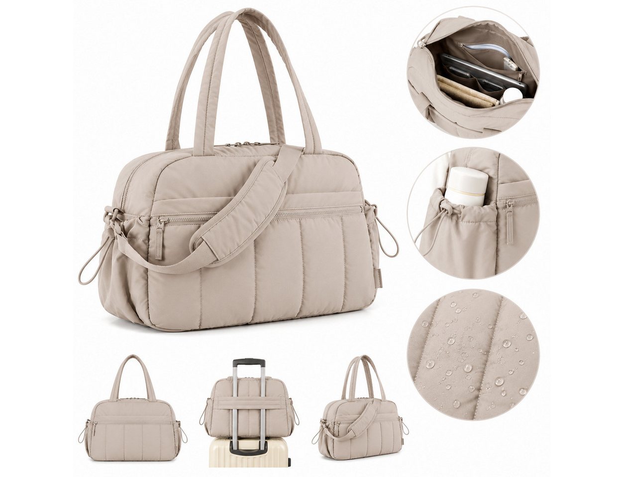 VEKROBOT Reisetasche Damen Sporttasche Mit Nassfach & wasserdicht. Leichtes Weekend Bag (Set, 1-tlg., Leichte Reisetasche), Damen Multifunktions Sporttasche