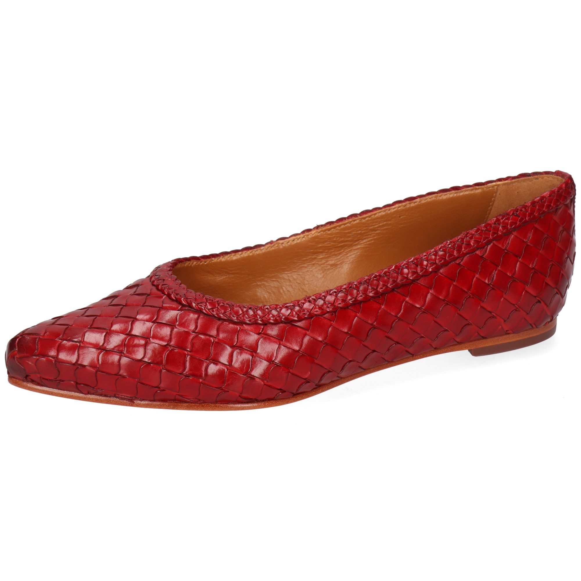 Melvin & Hamilton Alexa 49 Leder-Geflochtene Schuhe für Damen Ballerina Flache Absätze, Echtes Leder, Vegetabile Gerbung