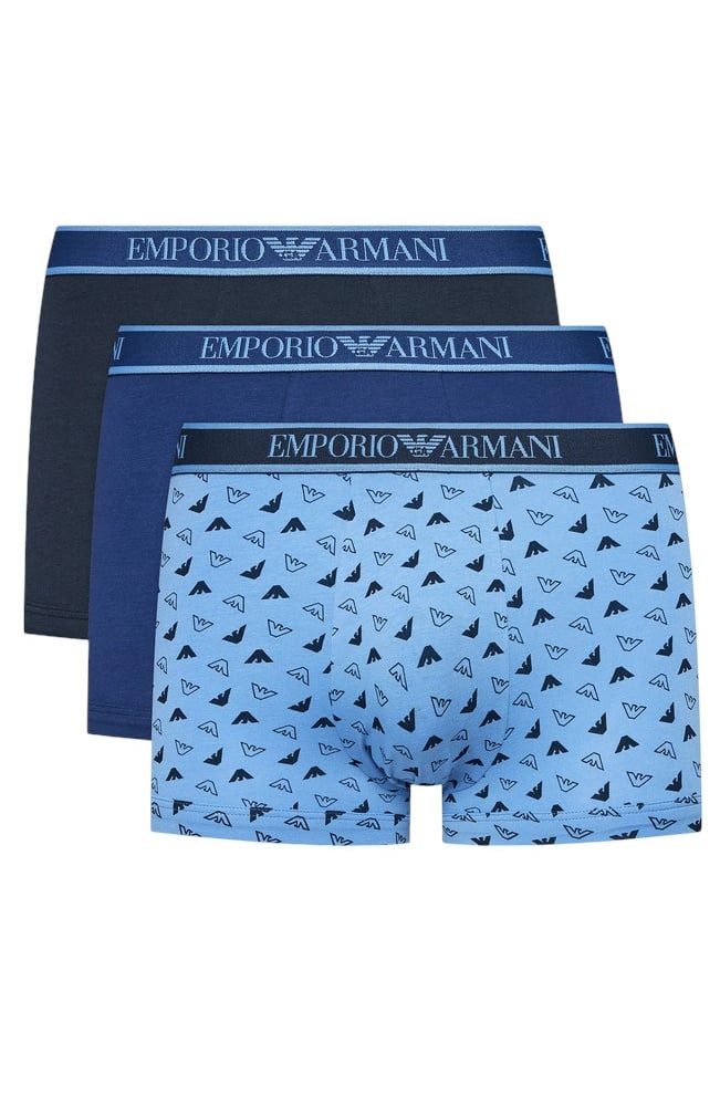 Emporio Armani Boxershorts Unterwäsche Trunk Cotton blau/dunkelblau gemuste günstig online kaufen