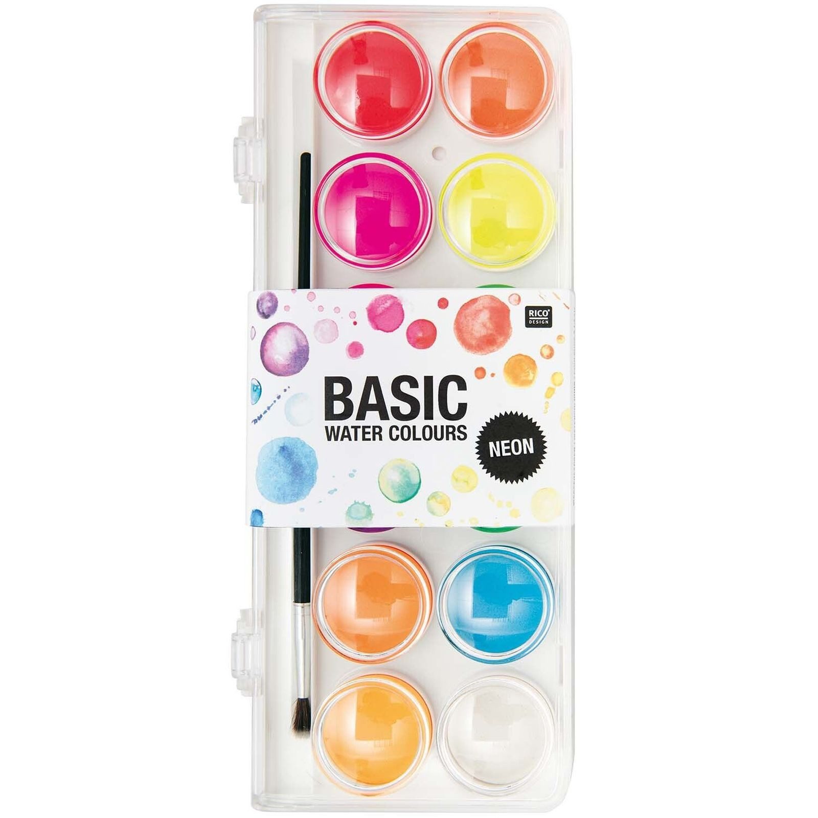 Rico Design Bastelfarbe Basic Water Colours, 12 brilliante Farben