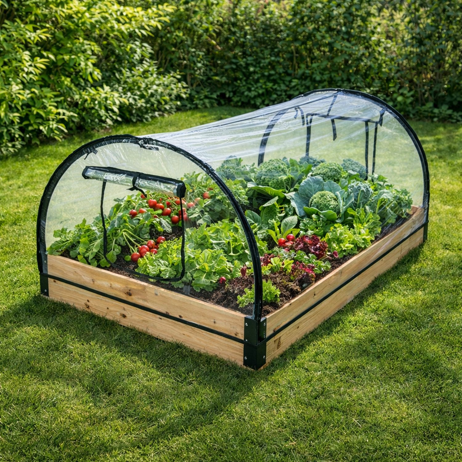 Mojawo Gewächshaus Frühbeet Gewächshaus mit Holzrahmen Treibhaus PVC und Ho günstig online kaufen