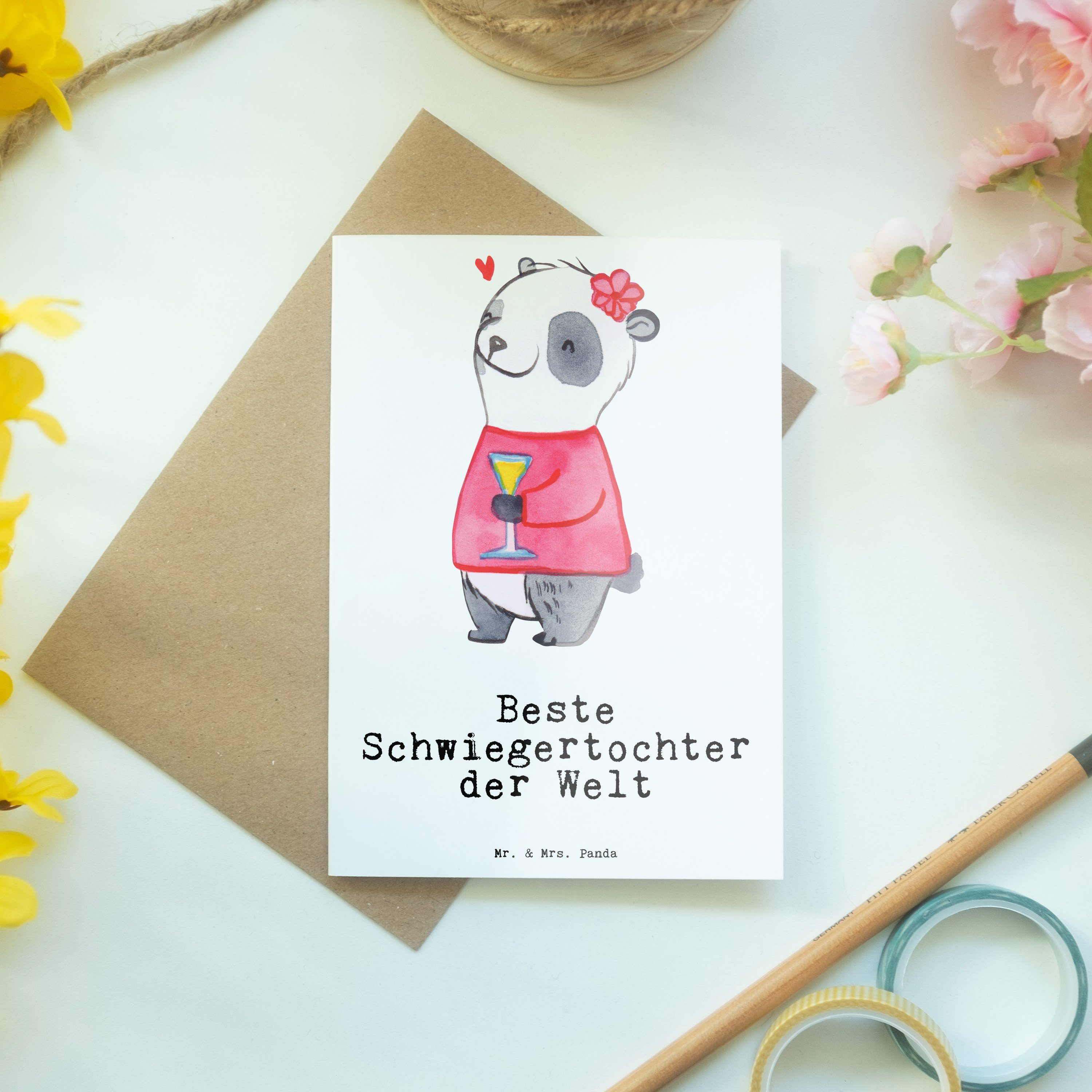 Weiß Welt Panda Mrs. - angeheiratet der Mr. Schwiegertochter Beste Grußkarte Geschenk, - Panda &
