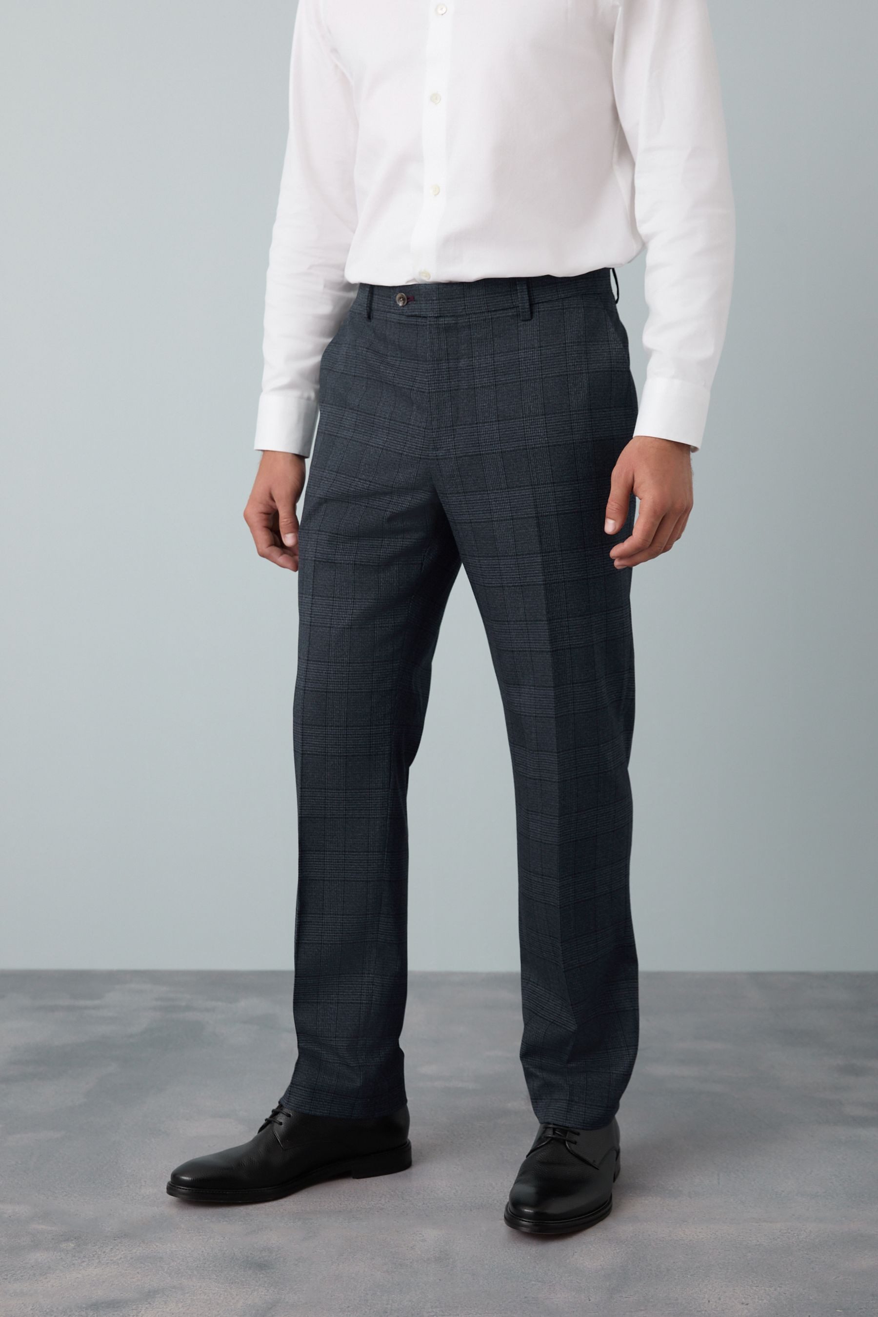 Next Anzughose Tailored Fit Anzughose mit Karomuster und Besatz (1-tlg)
