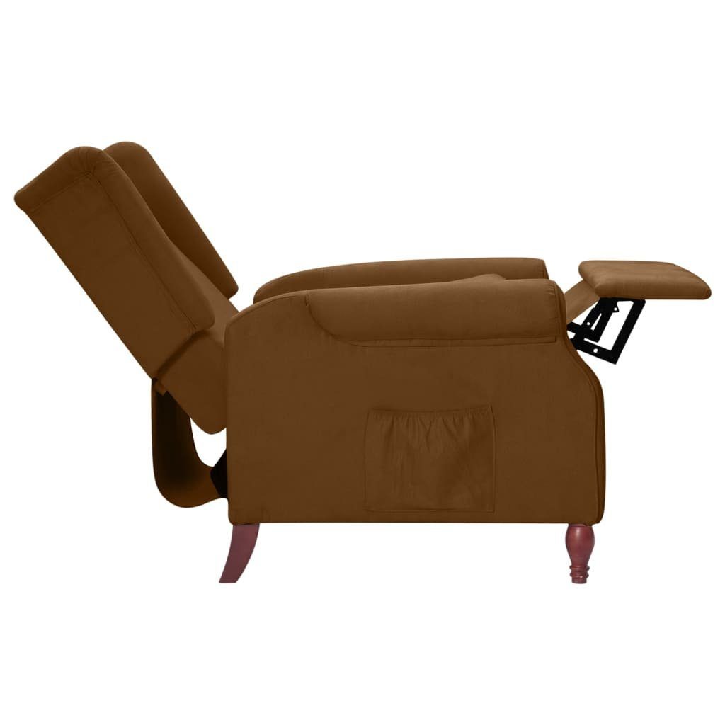 mit Sessel, DOTMALL Braun Armsessel das Wohnzimmer Relaxsessel verstellbare Holzbeine, für