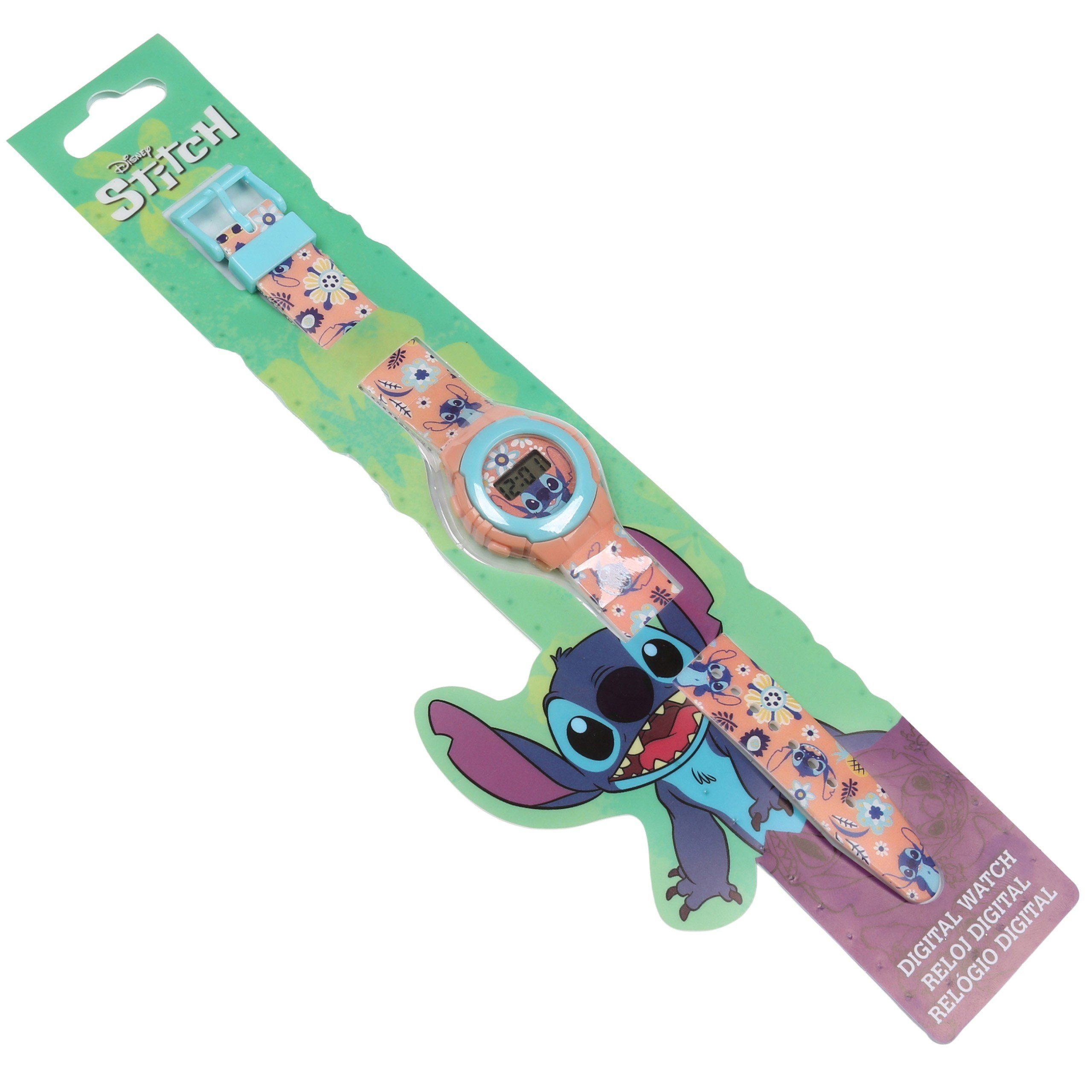 Sarcia.eu Digitaluhr Stitch Disney lachsfarbene Uhr für Mädchen, Digitaluhr