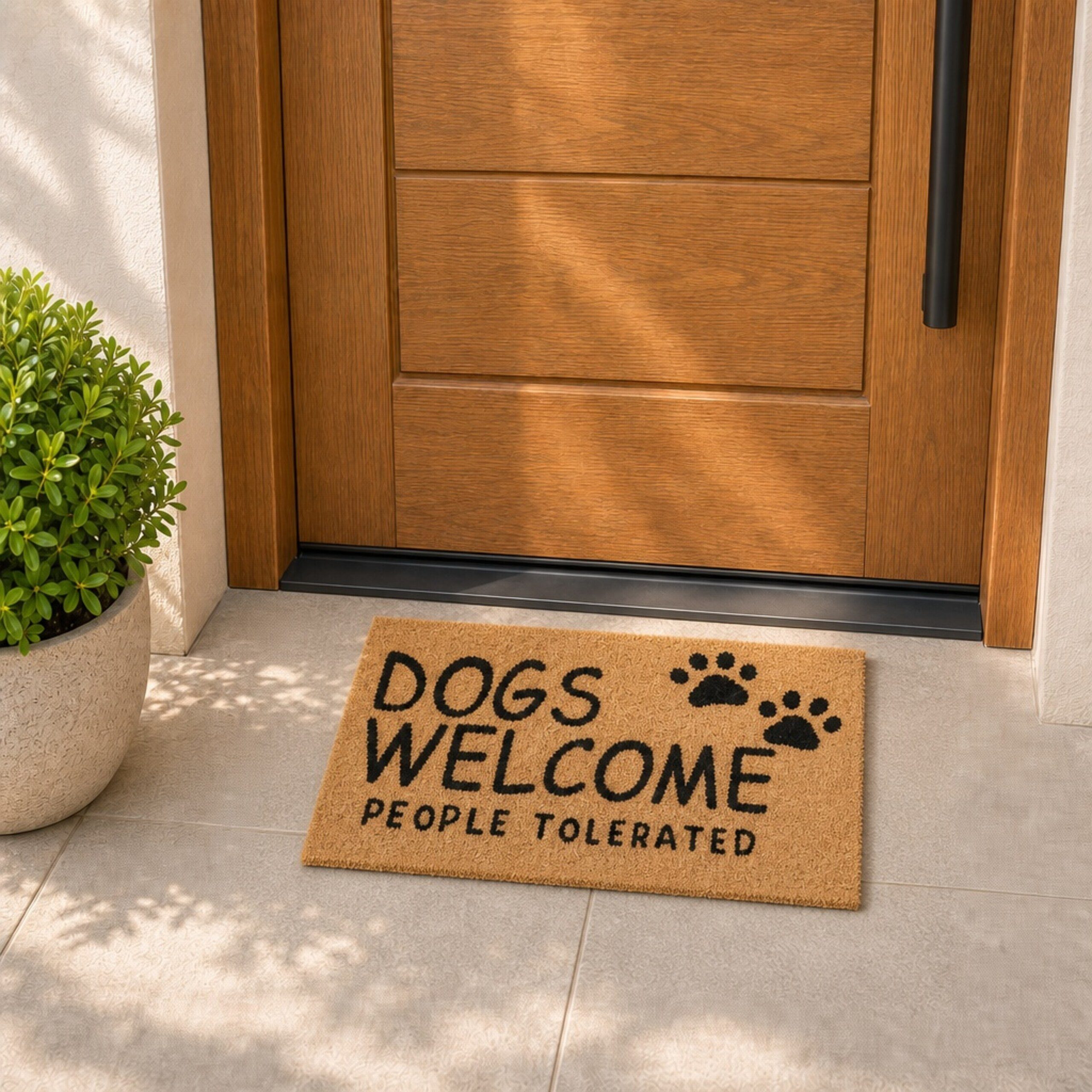relaxdays Fußmatte Kokos "Dogs Welcome", Rechteckig, Höhe: 15 mm – Bild 2 von 5