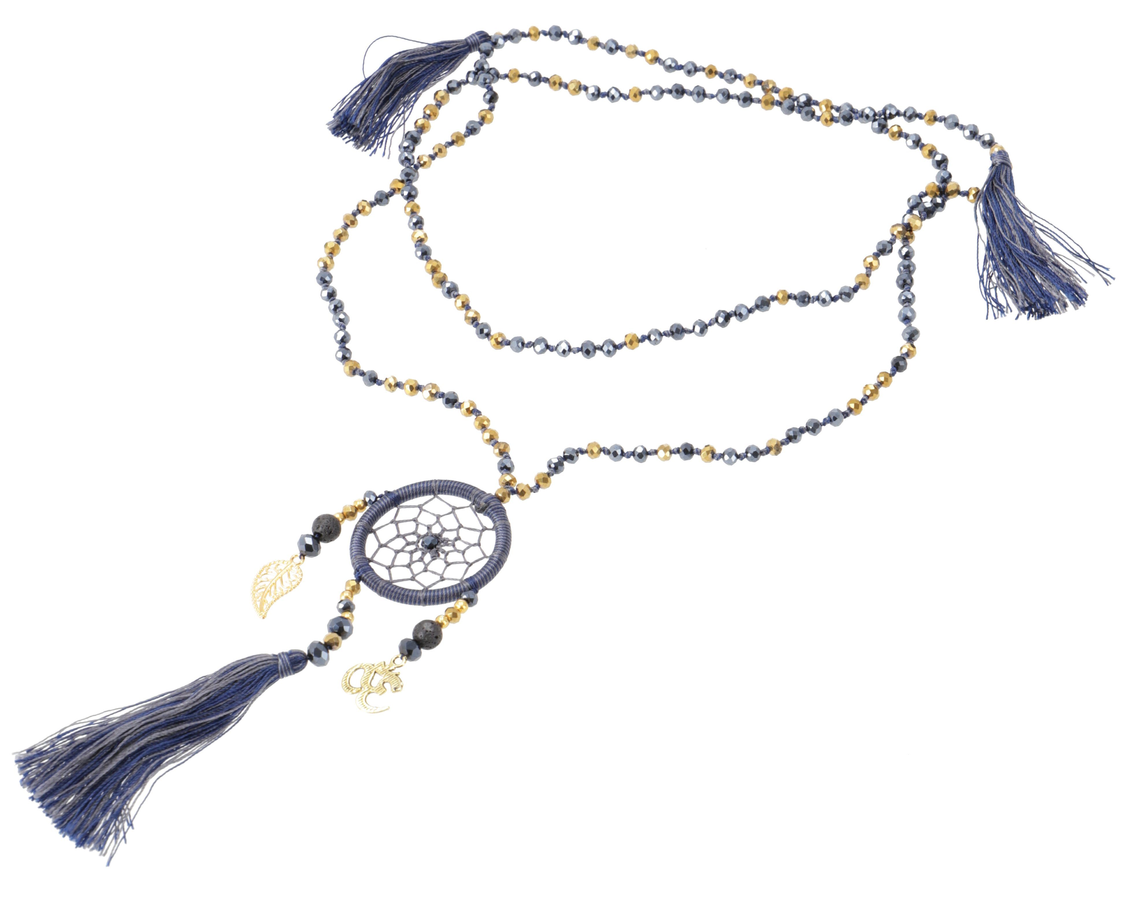 Guru-Shop Perlenkette Ethno Kette, Modeschmuck Kette Traumfänger -..