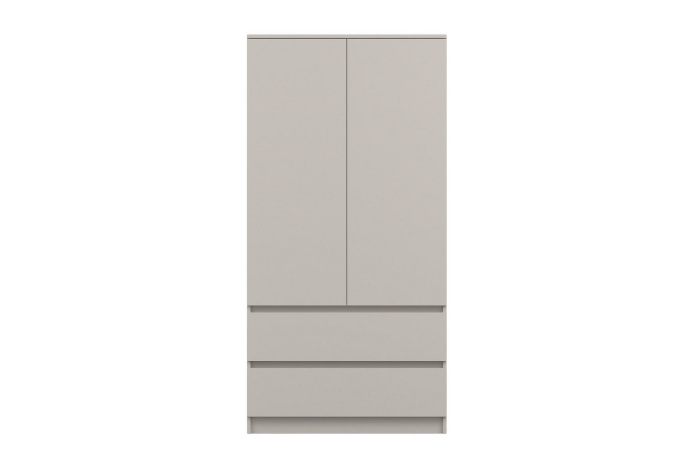 Deine Möbel 24 Kleiderschrank SIMO 02 in Weiß / Kaschmir, 90 cm breit, mit 2 Schubladen (SIMO-Kollektion, 1-St., ideal für Kinderzimmer & Jugendzimmer) Kinderkleiderschrank, 2-türiger Drehtürenschrank