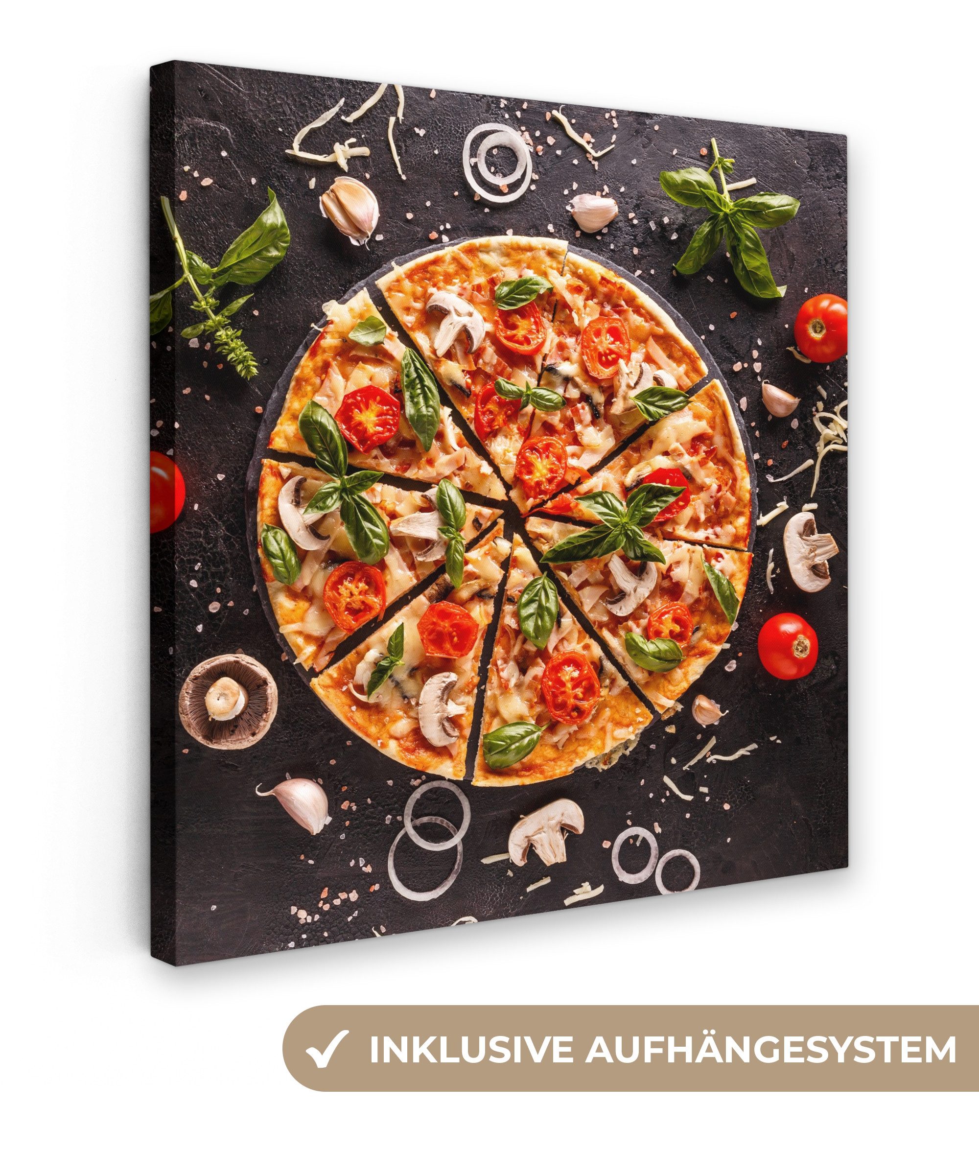 OneMillionCanvasses® Leinwandbild Pizza - Gemüse - günstig online kaufen