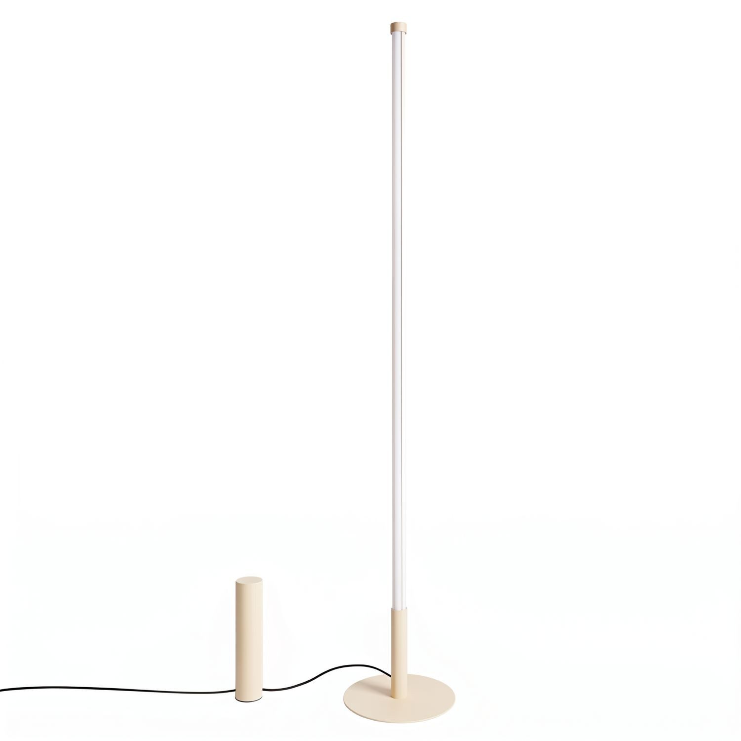 Licht-Erlebnisse Stehlampe ORSAY, LED fest integriert, Warmweiß, Metall LED mit Dimmer 150 cm Beige rund 3000 K 5157 lm Modern
