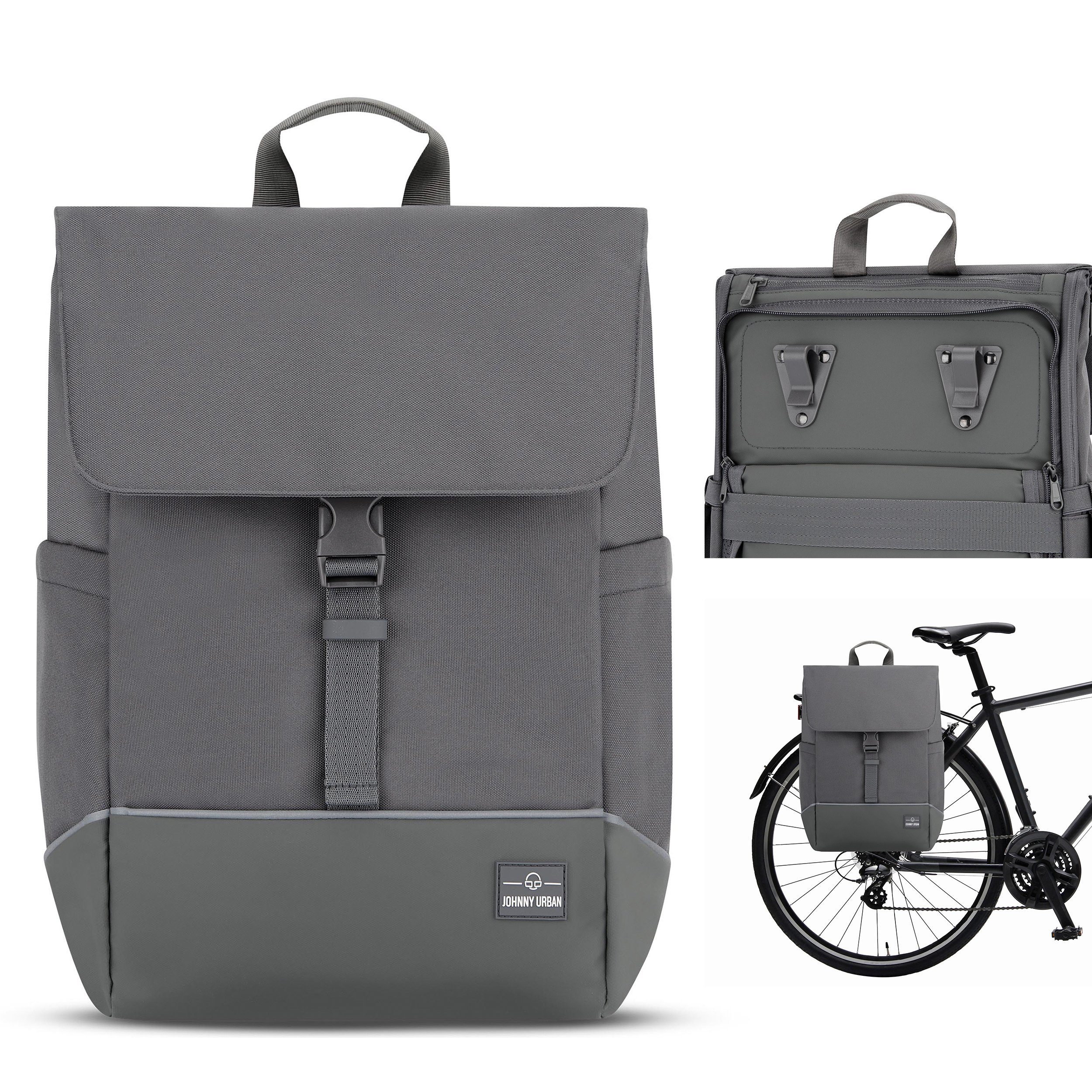 Johnny Urban Fahrradtasche MIKA BIKE, 2in1 Rucksack und Fahrradtasche Damen (1-tlg), Flexible Größe, Gepolstertes Laptopfach, Wasserabweisend