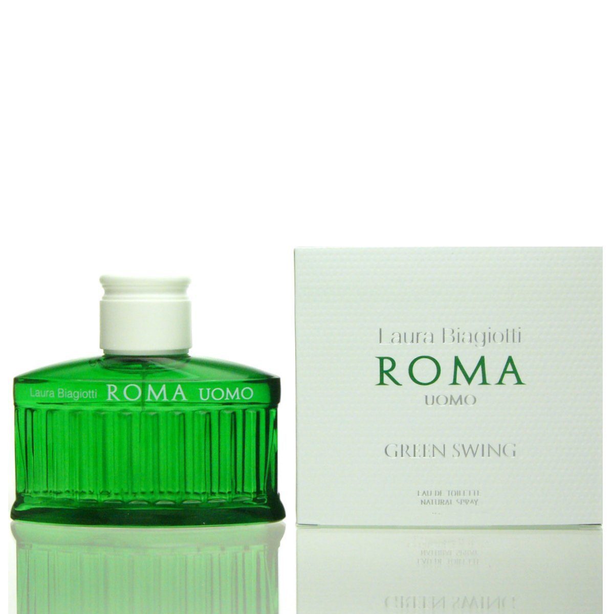 Laura Biagiotti Eau de Toilette Roma Uomo Green Swing, Glasflakon, Parfüm EDT, Herrenduft