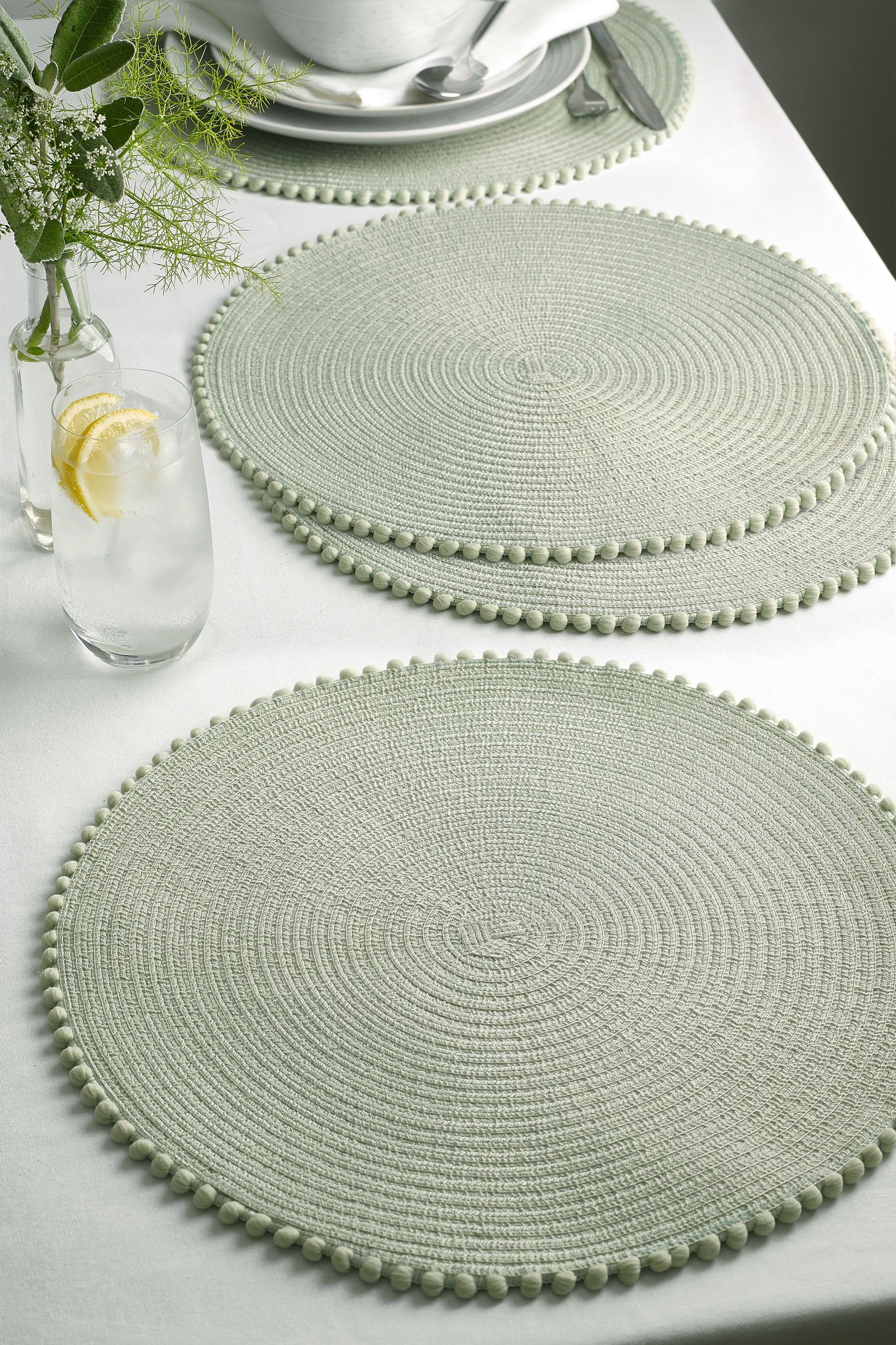 Next Platzset Platzsets mit Bommeln, 4er-Set, (1-St)