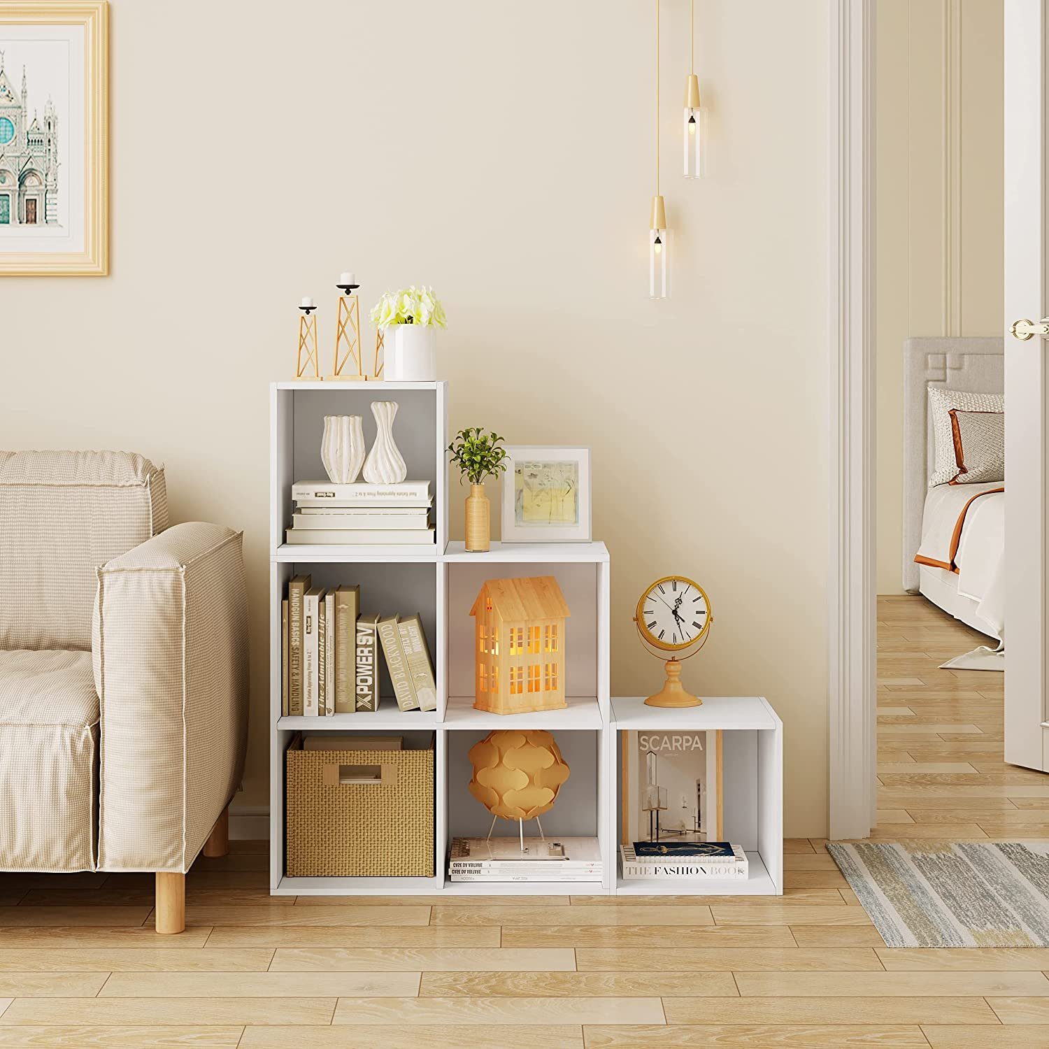 Woltu Bücherregal, 1-tlg., Würfelregal Schrank mit 6 Fächern, 90x90x30cm günstig online kaufen