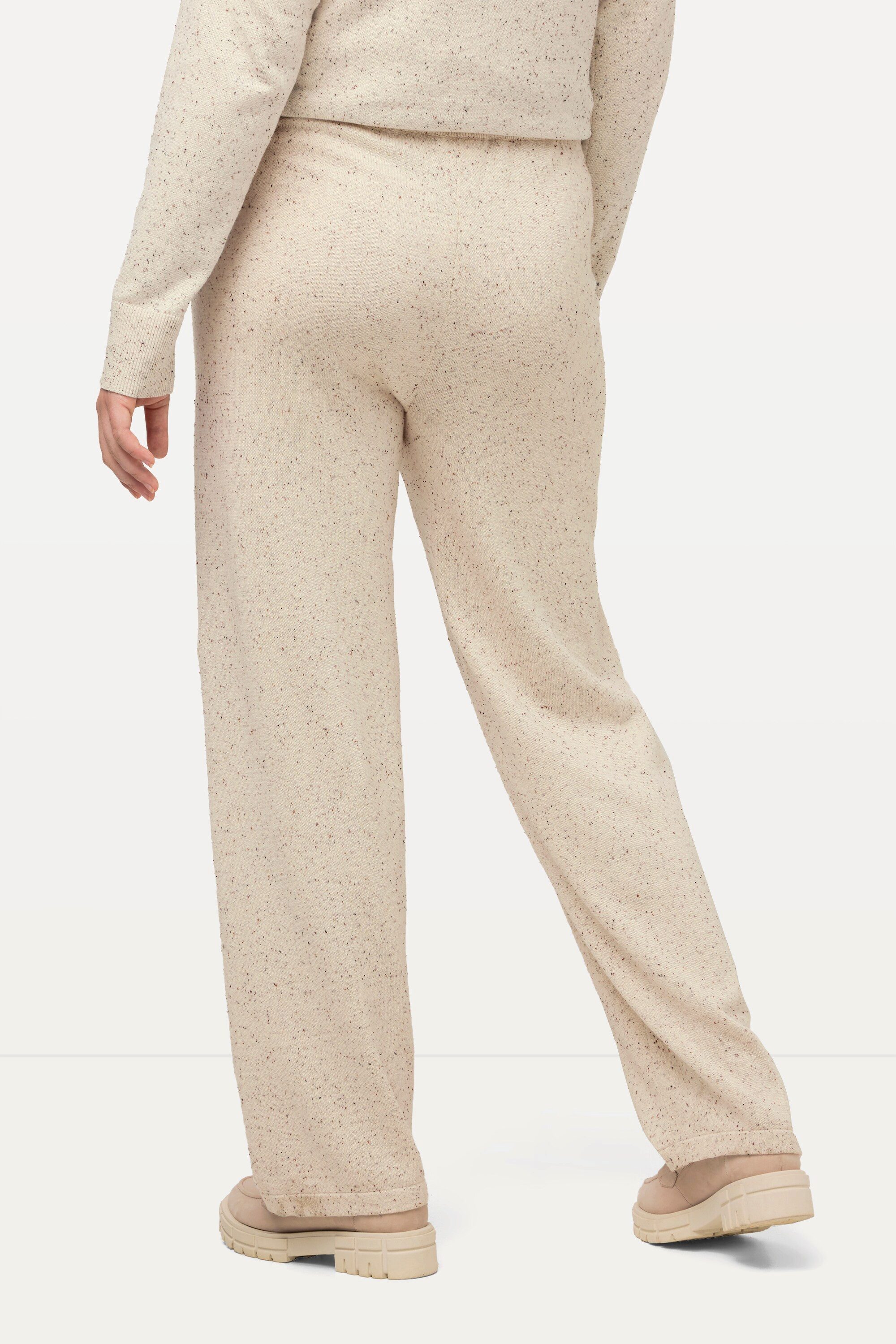 Ulla Popken Schlupfhose Strickhose Rose weites Bein Elastikbund