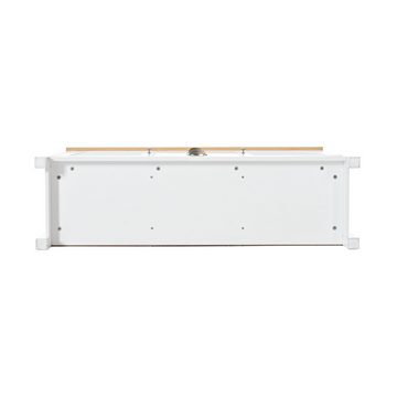 Merax Sideboard mit Lamellentüren und 3 Schubladen, Kommode Scandi mit Metallgriffe, Anrichte, Buffet, B:120cm