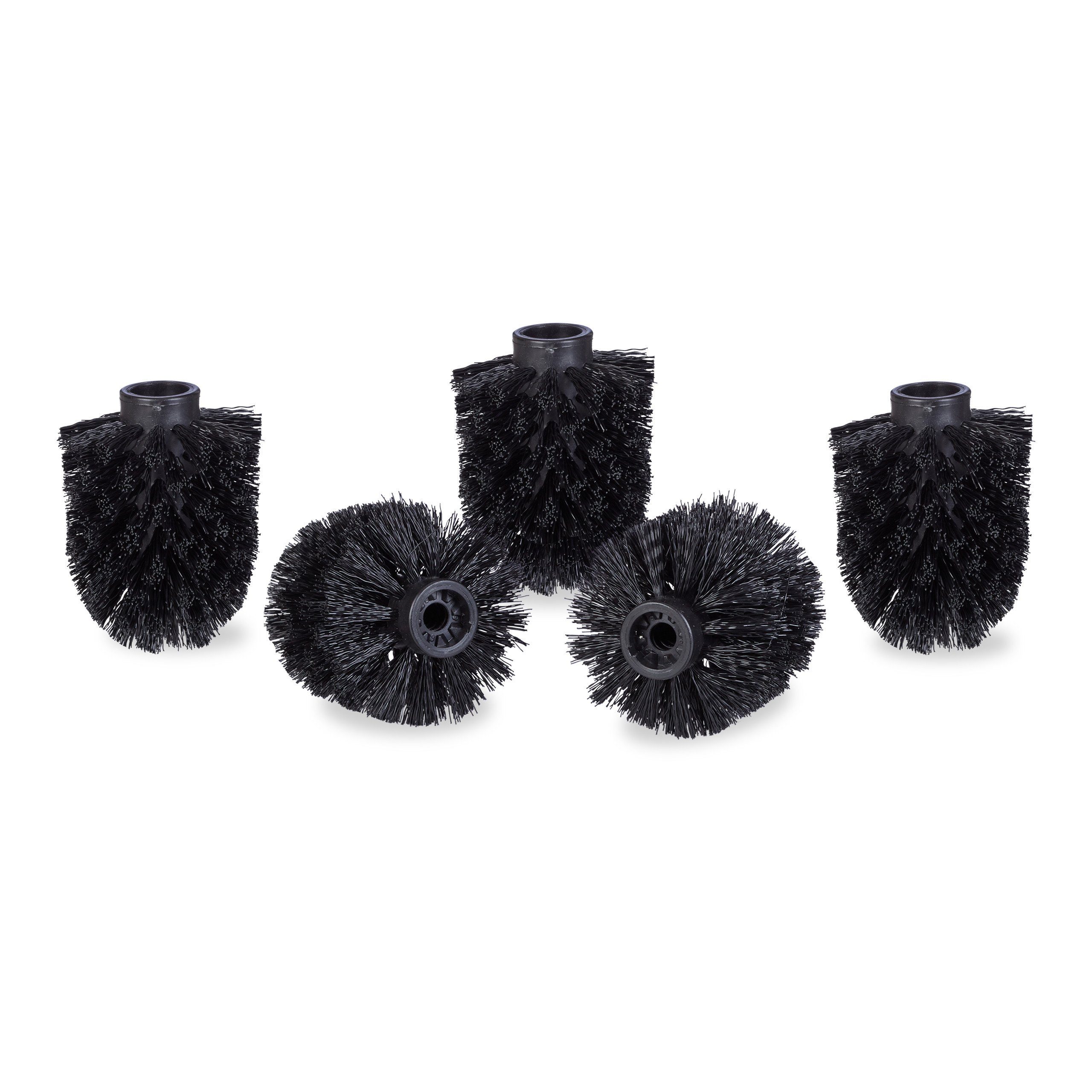 cm, Ersatz-Set relaxdays Badezimmer-Set Bürstenkopf 9,5 mm Schwarz WC D=8