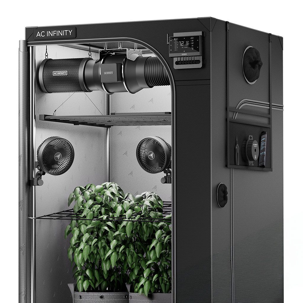 AC INFINITY Gewächshaus AC Infinity AI+ Growzelt Komplettset, BxTxH: 120 x 120 x 200 cm, BxLxH: 120 x 120 x 200 cm, mit AI+ Controller und 500W LED